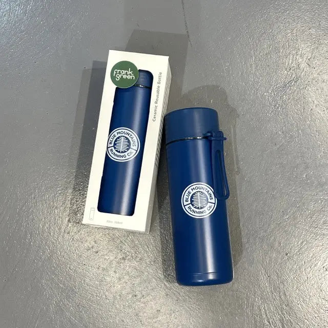 Frank Green 595ml Stainless Steel Ceramic Reusable Water Bottle with Straw & Leak-Proof Lid - Eco-Friendly Travel, Gym & Office Hydration Bottle for Hot & Cold Drinks