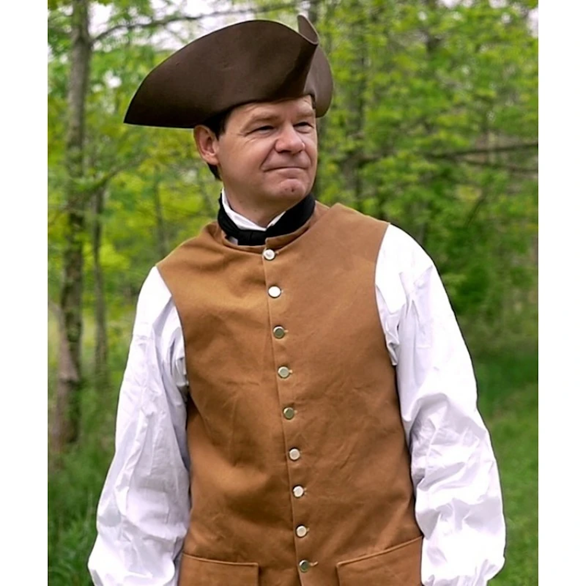 18th Century 1750s Sleeveless Waistcoat - Vintage Colonial Mens Vest - Historical Costume for Reenactment, Theater & Cosplay