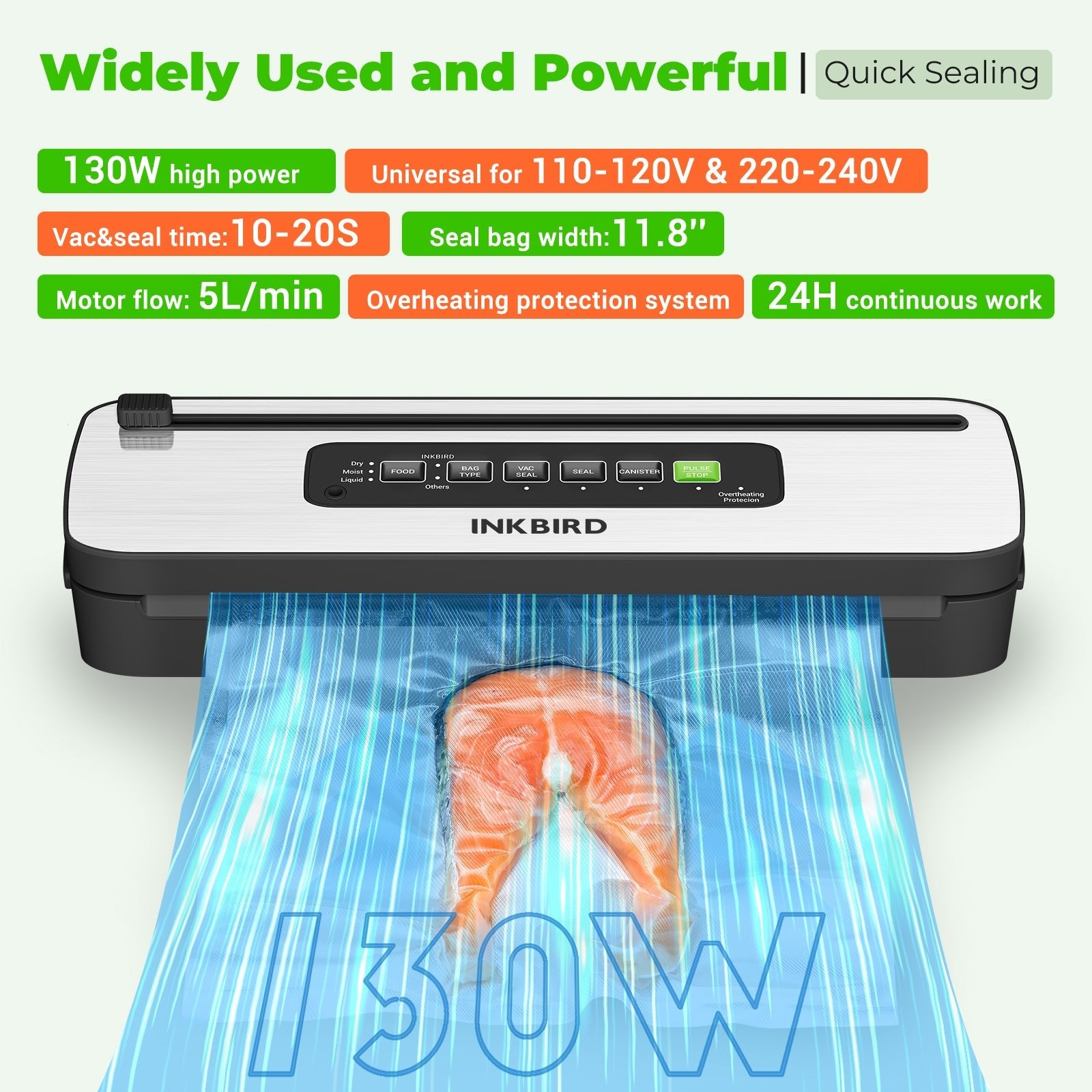 INK VS05 Vacuum Sealer Machine for Food Preservation | Compact & Powerful | Perfect for Meal Prep, Sous Vide, and Long-Term Food Storage