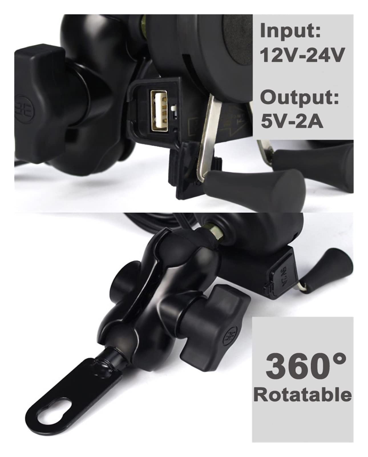 Motorcycle Phone Mount - Universal Handlebar Phone Holder with Rearview Mirror for Safe Navigation & GPS - Perfect for Harley, Honda, Kawasaki & More - Ideal for Road Trips & Commuting