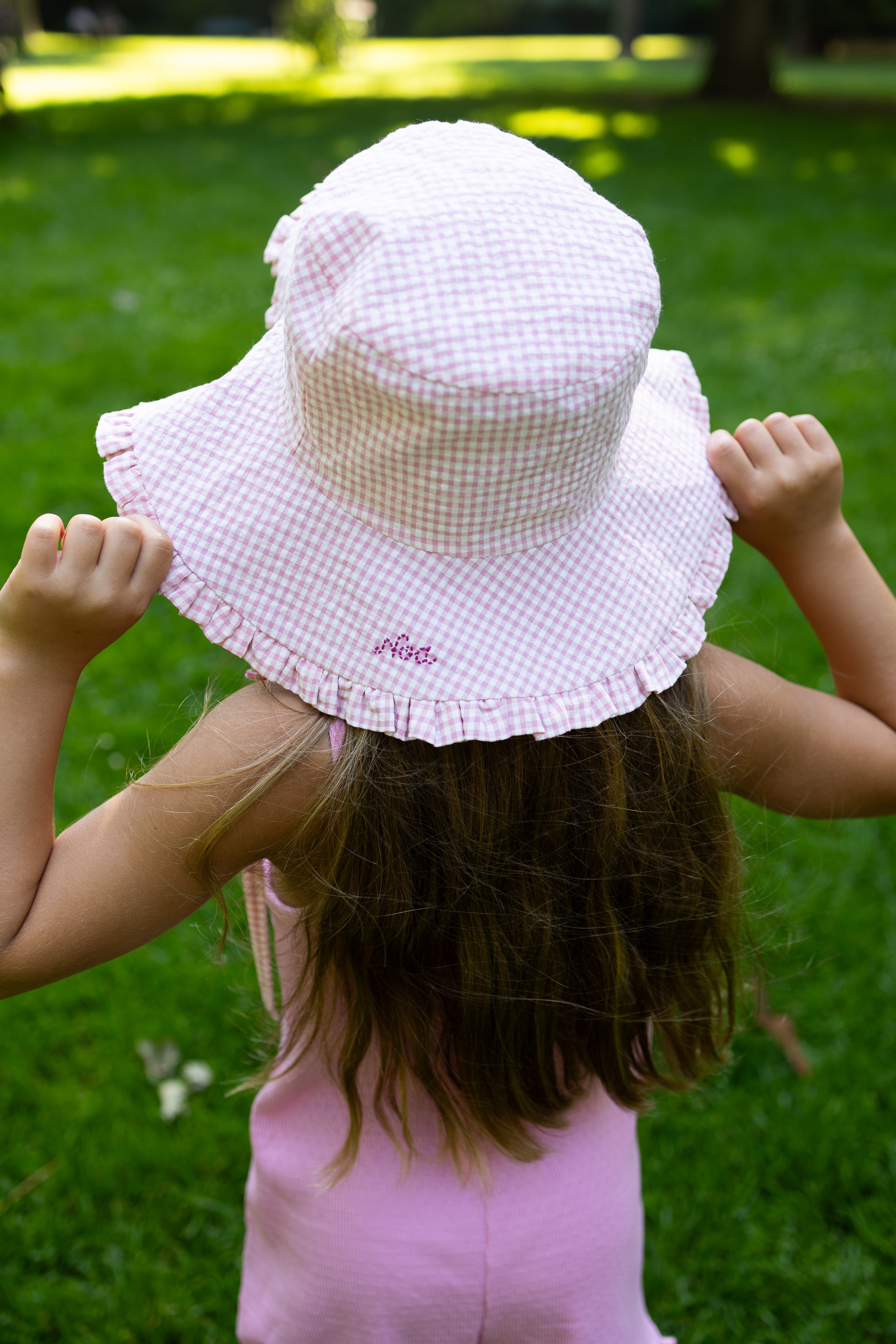 Stylish Summer Hat for Women - Vichy Pink Wide Brim Sun Hat for Beach, Outdoor & Travel Protection