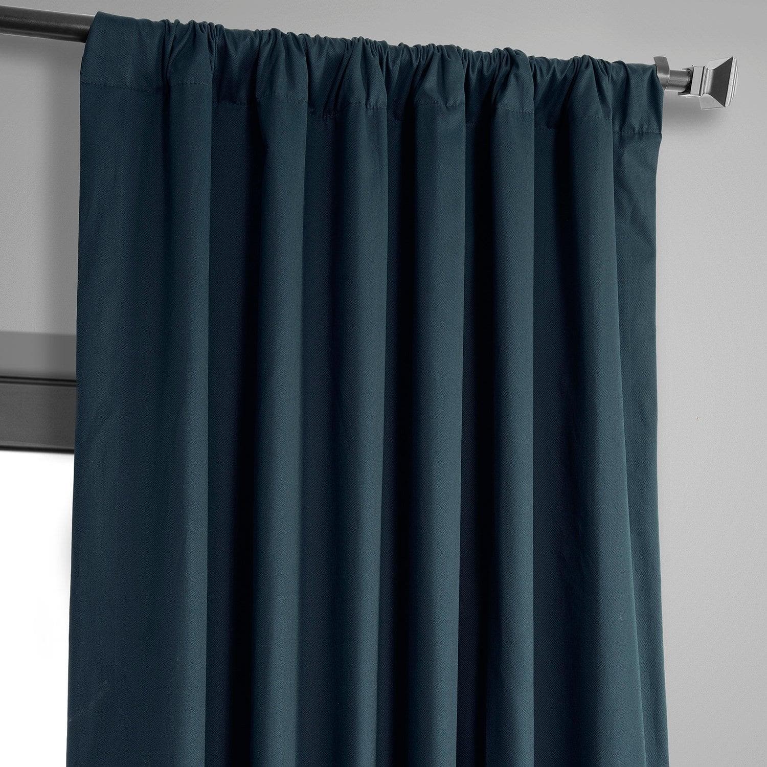 Premium Navy Blue Solid Cotton Blackout Curtains for Hotels & Home - Thermal Insulated, Noise Reducing, Light Blocking for Bedroom & Living Room