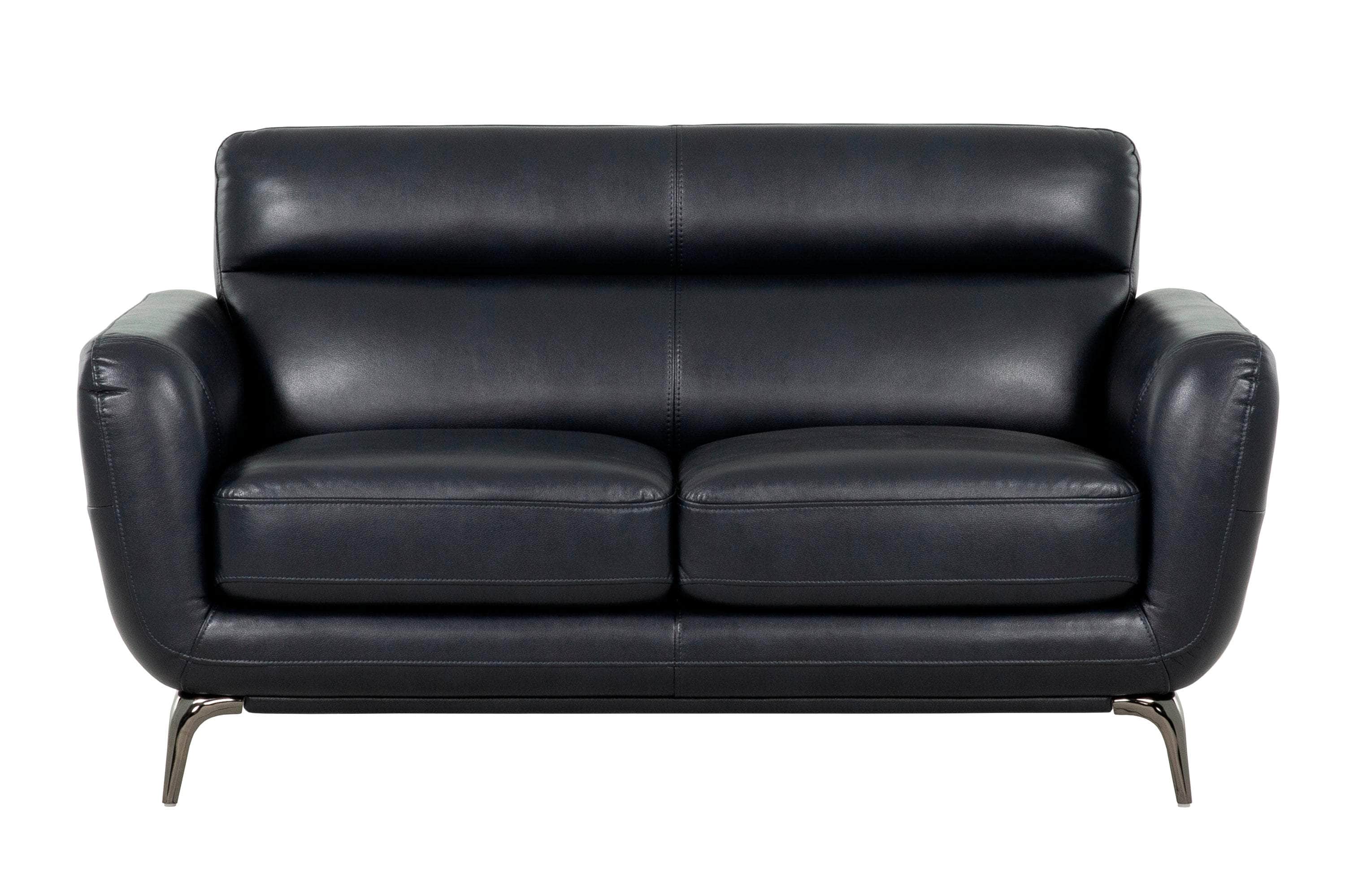 William Tufted Faux Leather Loveseat Sofa - 2 Color Options | Modern Small Space Living Room Furniture | Perfect for Apartments, Dorms & Cozy Spaces