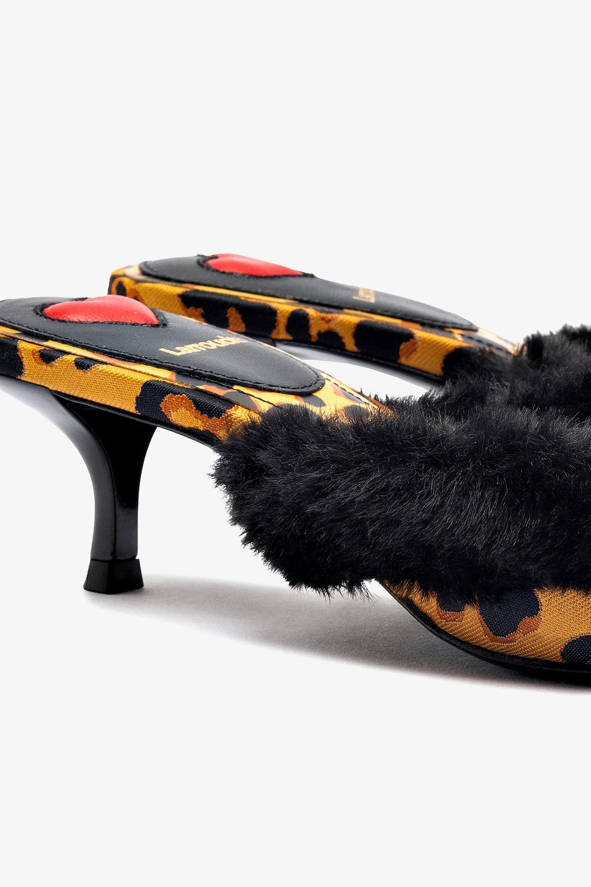 Amal Faux Fur Mule Slippers - Leopard Jacquard Design - Cozy House Shoes for Women - Perfect for Lounging at Home and Casual Outings