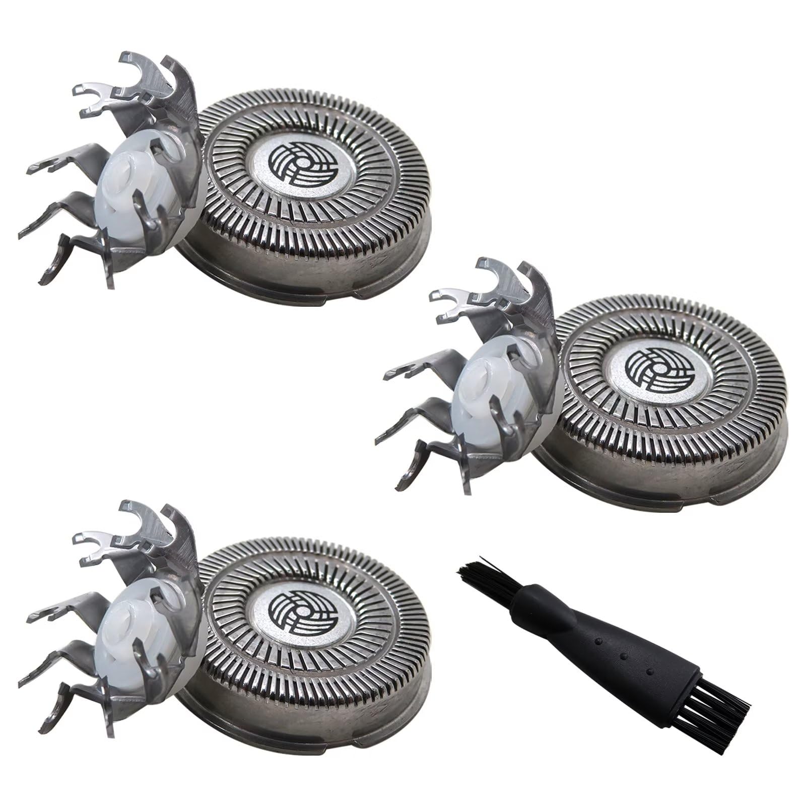 3-Pack SW-S7105 Replacement Shaver Heads - Compatible with Waterproof Electric Razors for Wet & Dry Shaving - Includes Cleaning Brush - Perfect for Travel & Daily Grooming