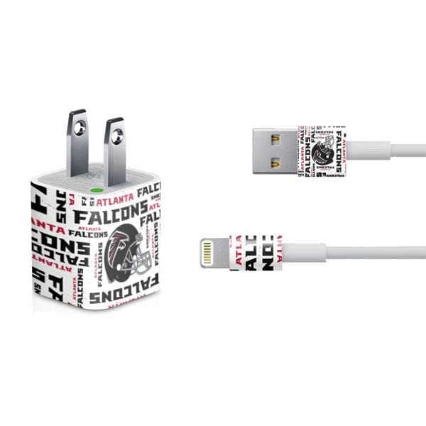 Official NFL Atlanta Falcons Blast Design Skin Decal for iPhone Charger (5W USB) - Durable Protective Cover for Home, Office & Travel Accessories