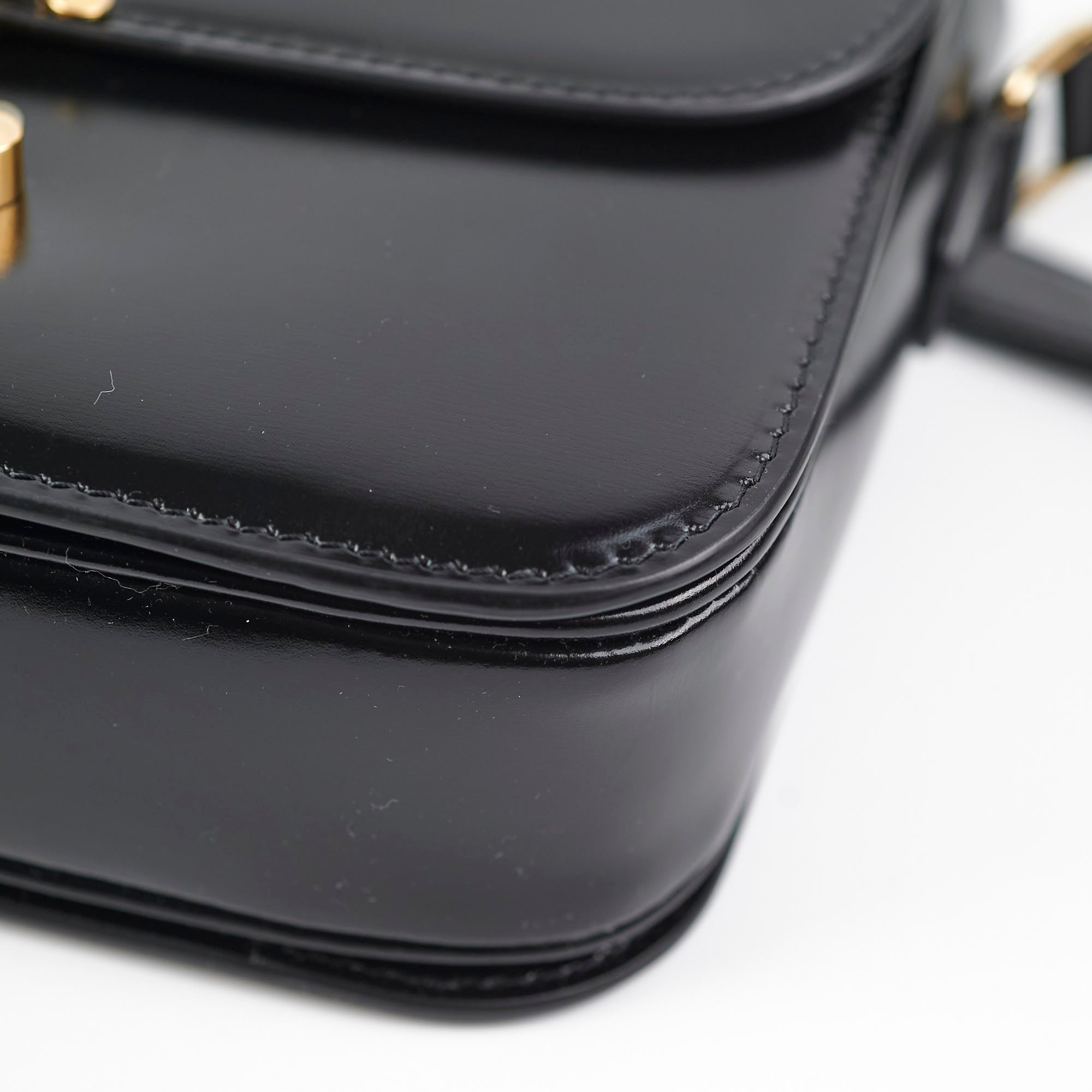 Celine Classique Triomphe Black Leather Crossbody Bag for Women | Luxury Designer Handbag for Everyday Use, Date Night & Office