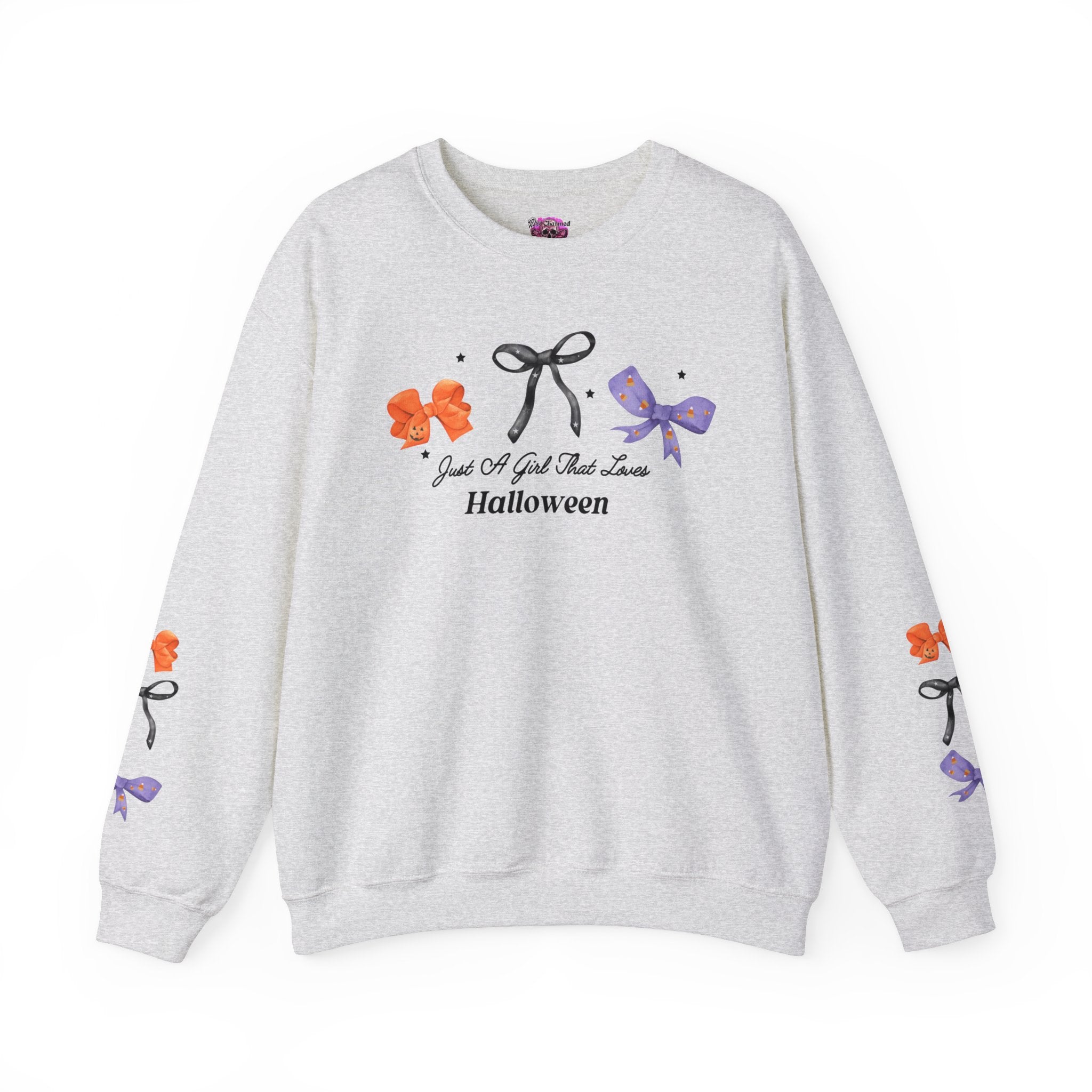 Just a Girl That Loves Halloween Crewneck Sweatshirt | Cute Fall Graphic Pullover | Perfect for Halloween Parties & Autumn Outfits
