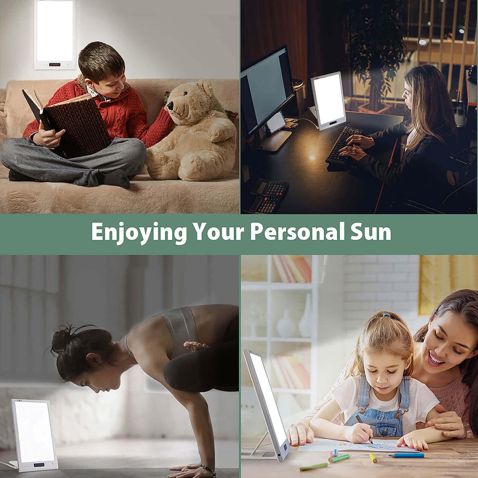 **12000 Lux Sunrise Alarm Clock with Sunset Simulation - 40-Level Adjustable Brightness & 5 Time Settings - White Light Therapy Lamp for Home, Office & Seasonal Affective Disorder (SAD) Relief**