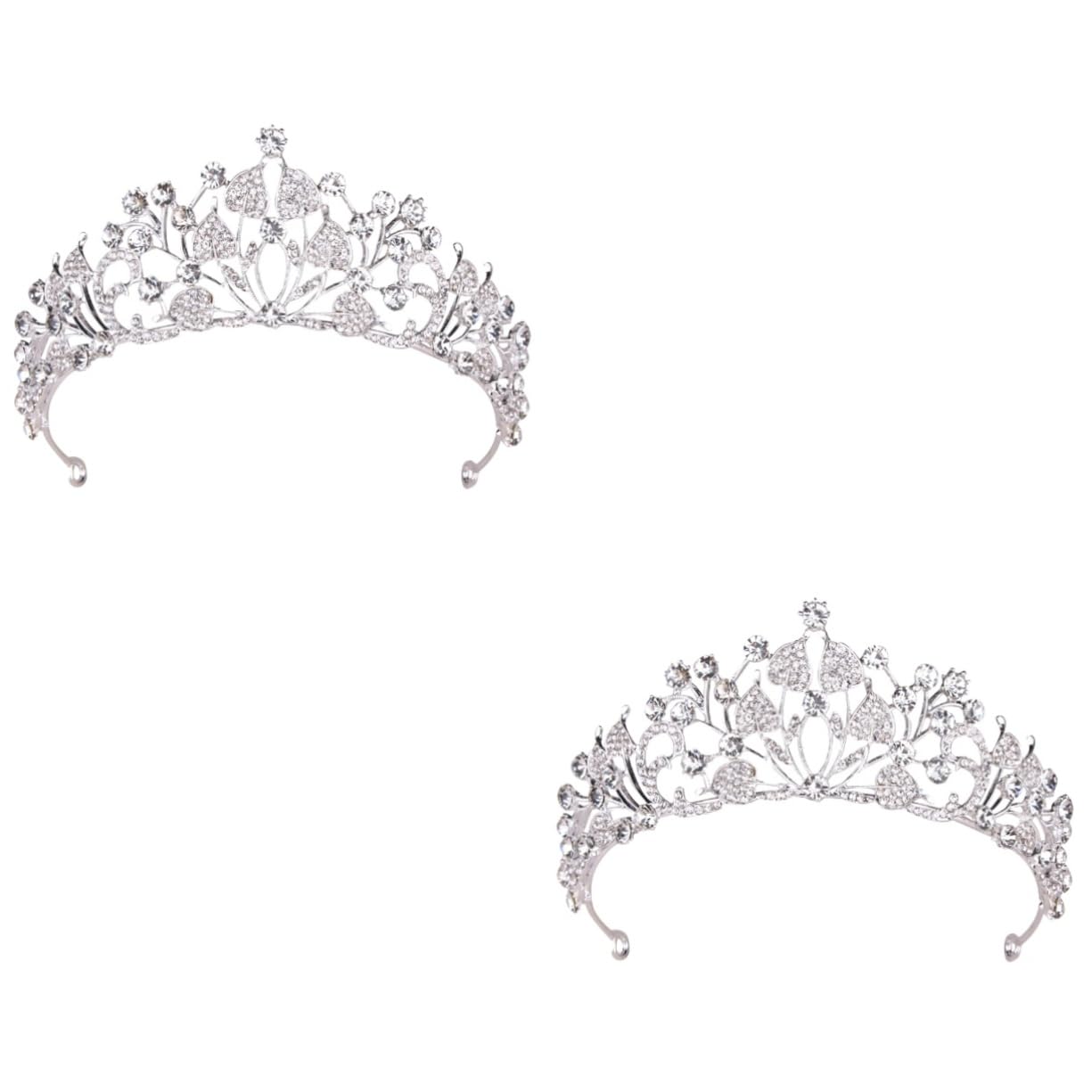 Minkissy 2-Piece Bridal Hair Accessories Set - Rhinestone Crystal Tiara & Headband for Wedding, Vintage Queen Crown, Baroque Birthday Party Headpiece (Perfect for Bridal Showers, Vintage Weddings & Royal-Themed Events)