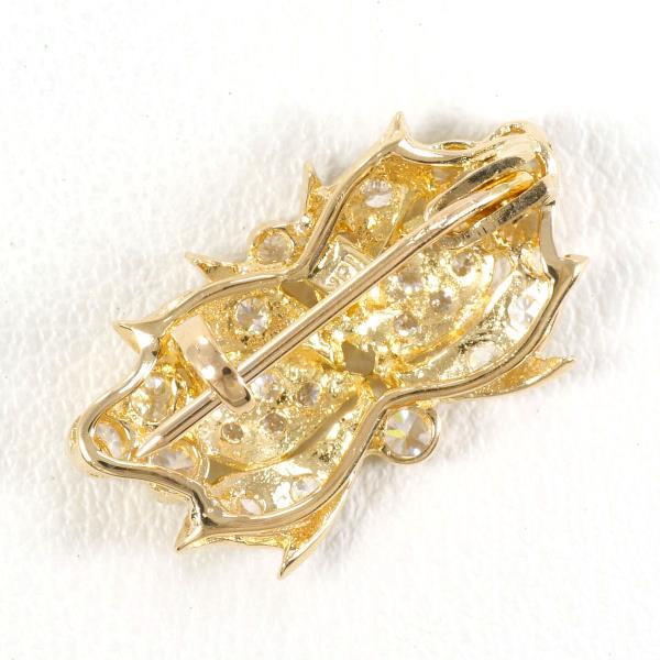 18K Yellow Gold Zirconia Brooch Pin - Elegant Cubic Zirconia Flower Brooch for Women - Perfect for Weddings, Parties, and Special Occasions