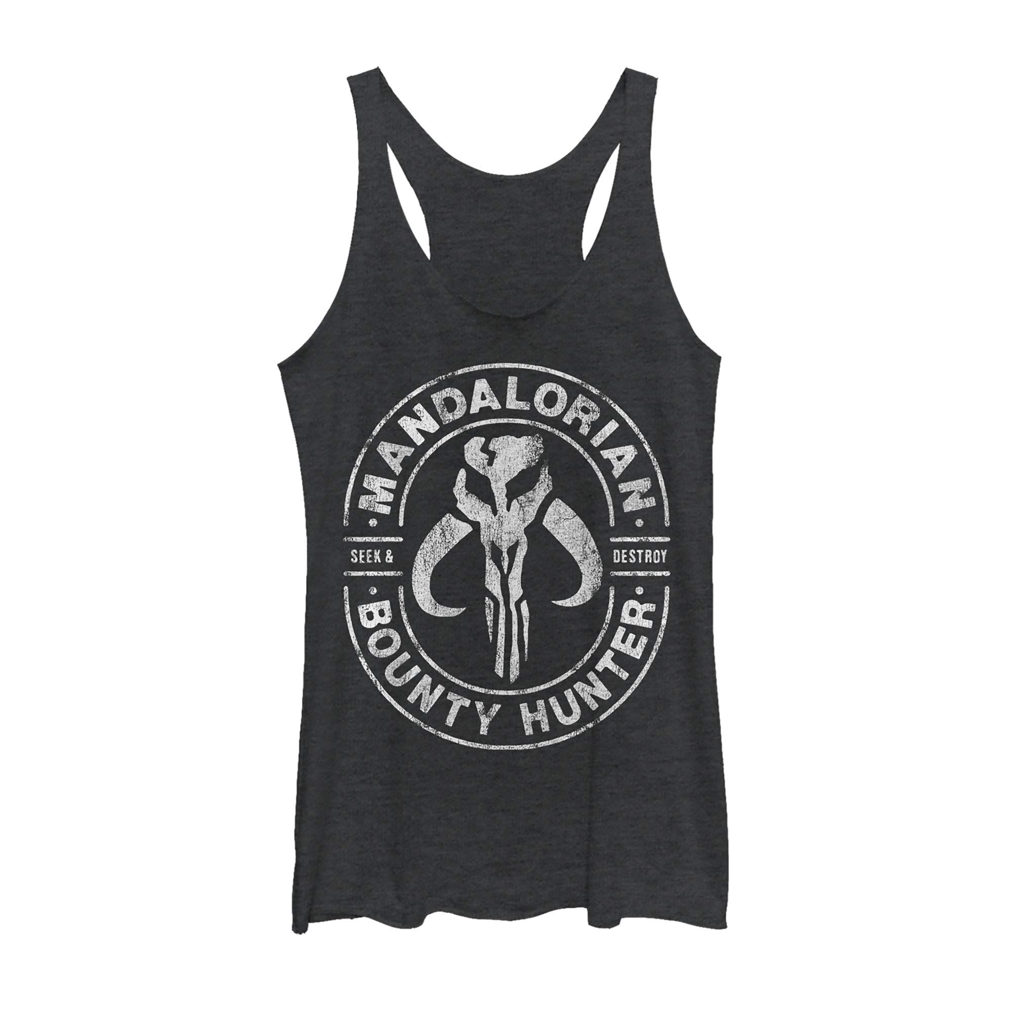 STAR WARS Mandalorian Gun for Hire Women's Racerback Tank Top - Comfortable & Stylish Graphic Tee for Cosplay, Fandom & Everyday Wear
