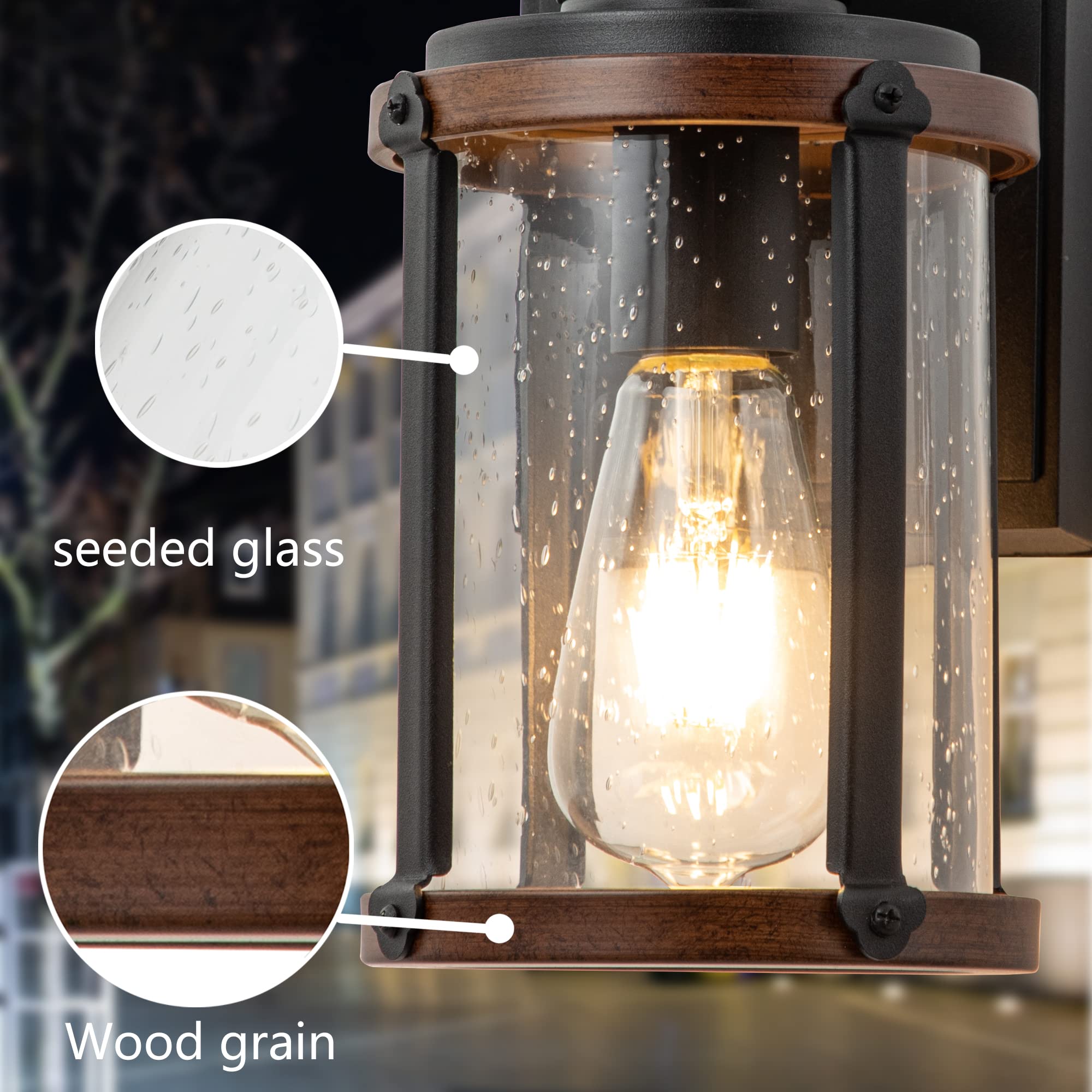 Outdoor Wall Lights with Motion Sensor - 3 Modes Dusk to Dawn Exterior Lighting Fixtures, Black Waterproof Porch Lights for Garage, Patio, Garden (2-Pack with Bulbs Included) - Perfect for Home Security & Nighttime Illumination