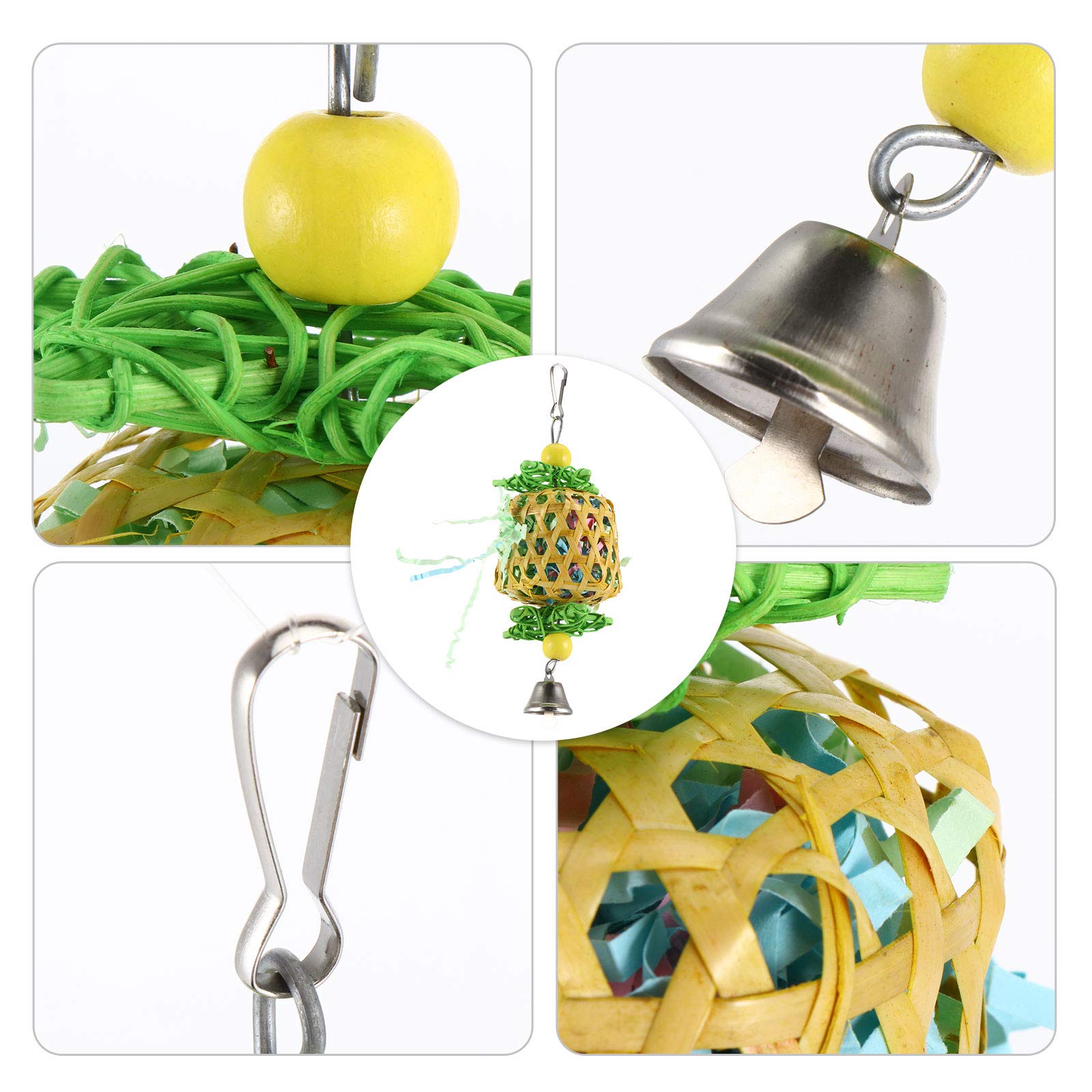 Colorful Parrot Swing Toy - Chewable Hanging Bird Cage Toy for Parrots & Small Birds | Perfect for Playtime, Exercise & Mental Stimulation in Bird Cages