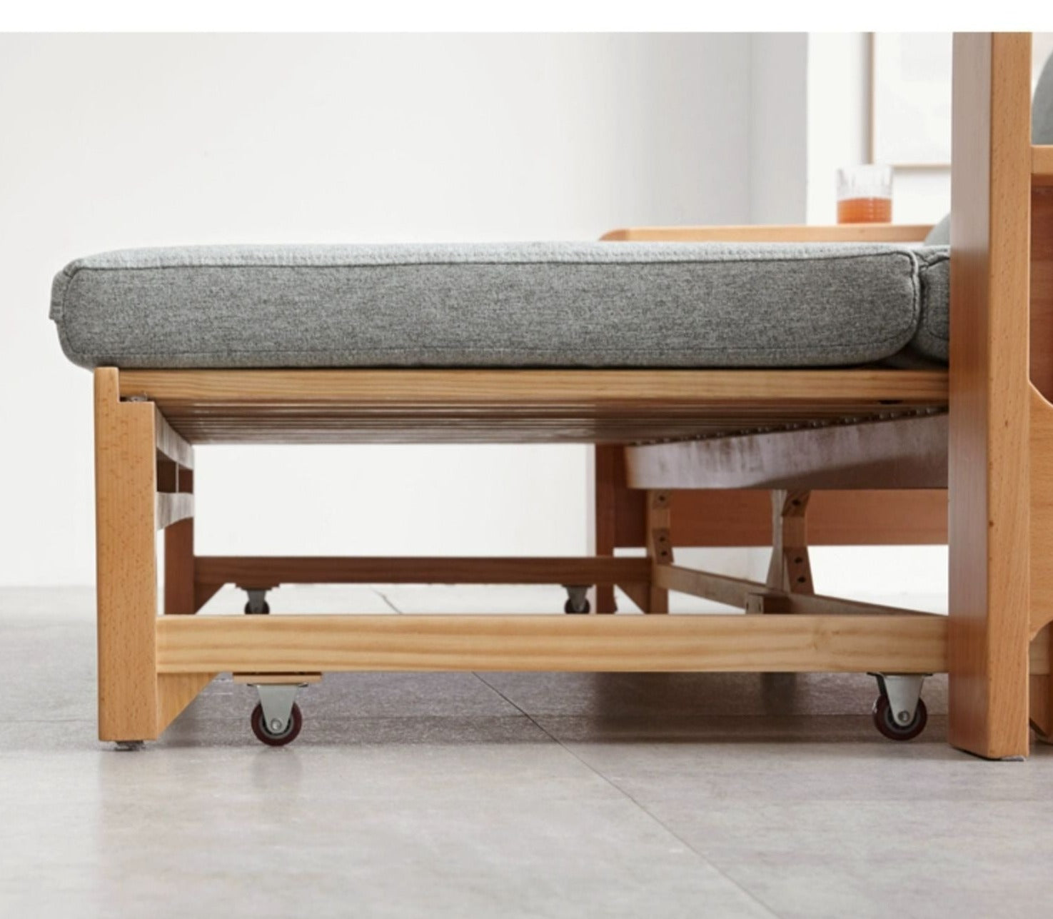 Solid Oak & Beech Wood Sleeper Sofa - Convertible Couch Bed for Living Room, Guest Room & Small Spaces - Durable & Stylish Furniture for Home & Office