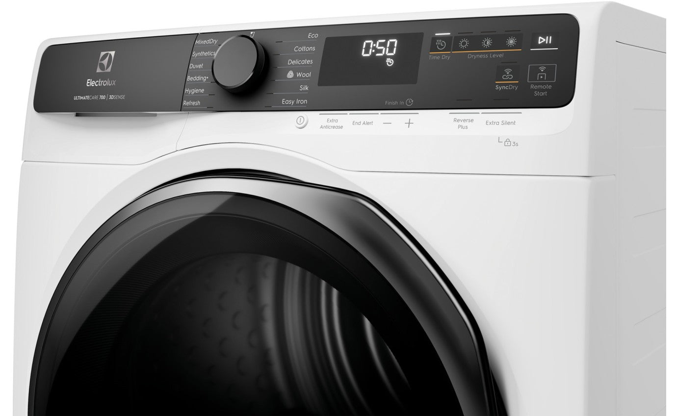 Electrolux 9kg UltimateCare 700 Heat Pump Dryer with 3D Sense Technology - EDH903R7WC - Energy Efficient Laundry Solution for Homes & Apartments