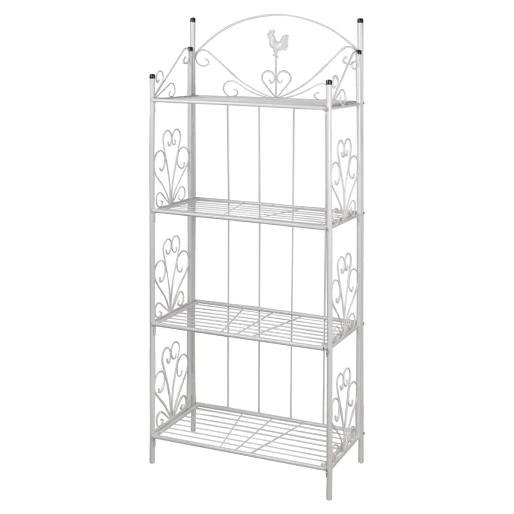 CHARMMA 4-Tier Metal Plant Stand - Sturdy Ladder-Style Shelf for Indoor & Outdoor Plants - 24.2