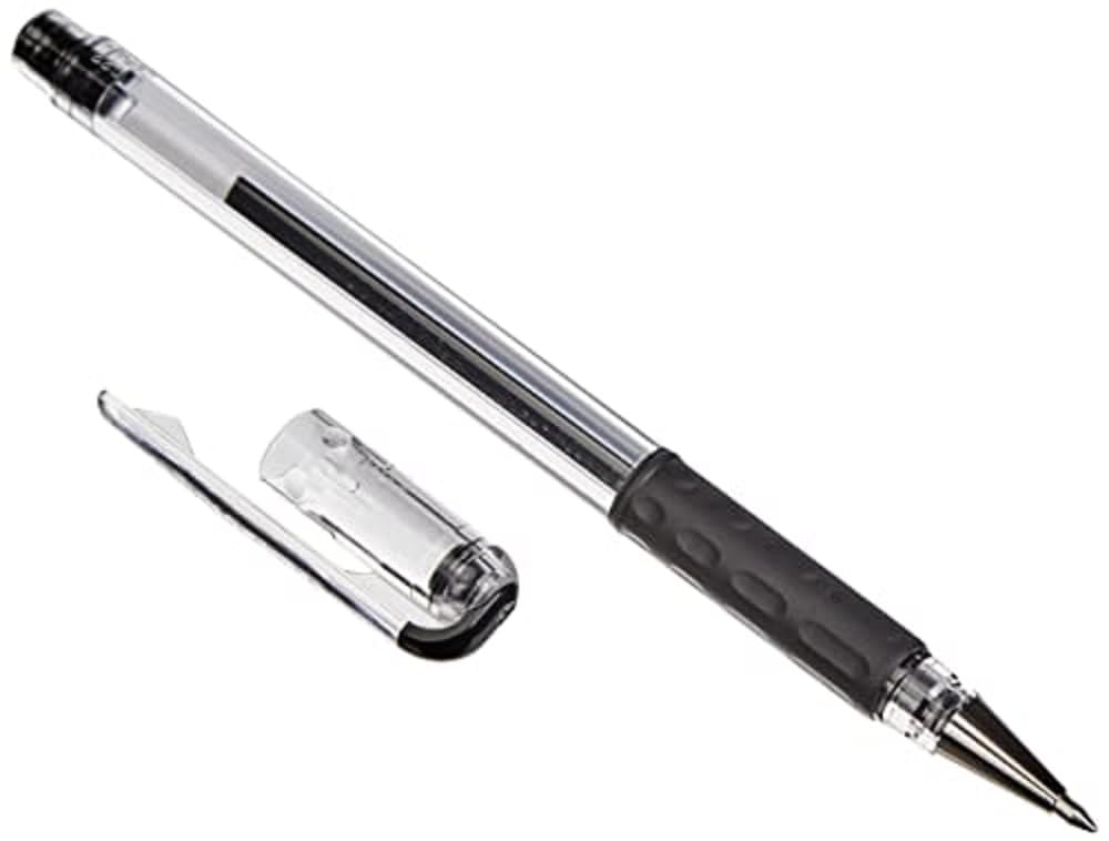 Pentel 0.6mm Hybrid Grip Vivid Gel Pen with Rubber Finger Grip - Black - Perfect for Note-Taking, Journaling, and Office Use