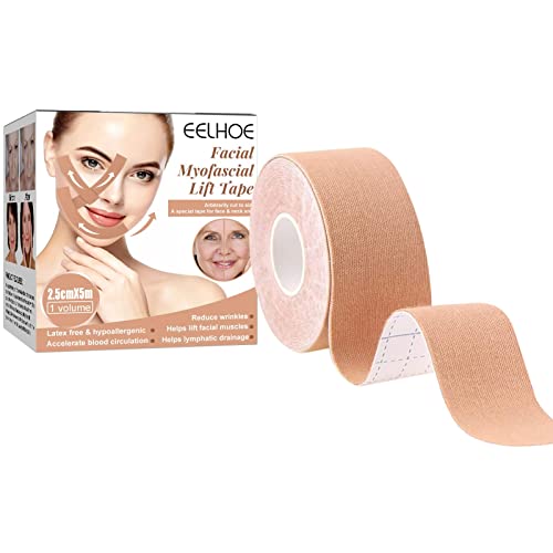 Myofascial Face Tightening Belt - Anti-Aging Facial Lifting Strap for Chin & Jawline Contouring | V-Shape Face Slimming & Skin Tightening | Breathable Face Lifting Sticker for Men & Women | Perfect for Home Spa, Skincare Routine & Post-Workout Recovery