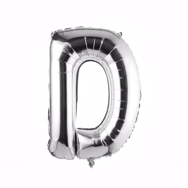 Balloonify Silver Mylar Letter D Balloon - 40 Inch Large Foil Alphabet Balloon for Birthday Party Decorations, Wedding, Baby Shower & Graduation Celebrations (1 Count Box)