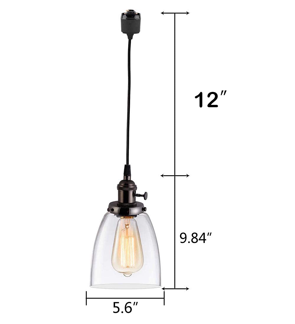 KIVEN 3-Light Dimmable H-Shaped Track Pendant Lighting Fixture in Black - Modern Hanging Lights for Kitchen Island, Dining Room & Bar Counter (Bulbs Not Included)