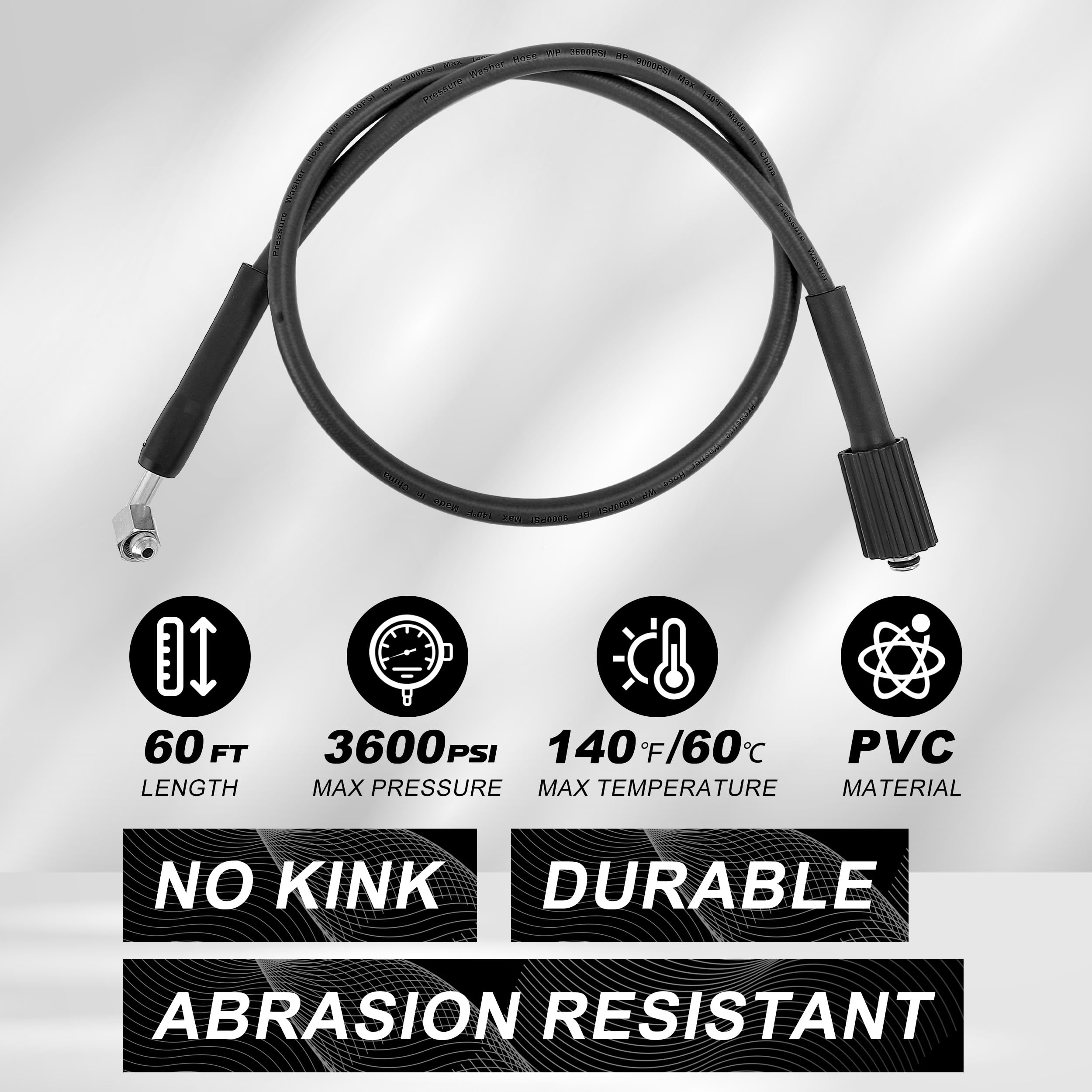 Heavy Duty Retractable Pressure Washer Hose Reel 60 FT x 1/4