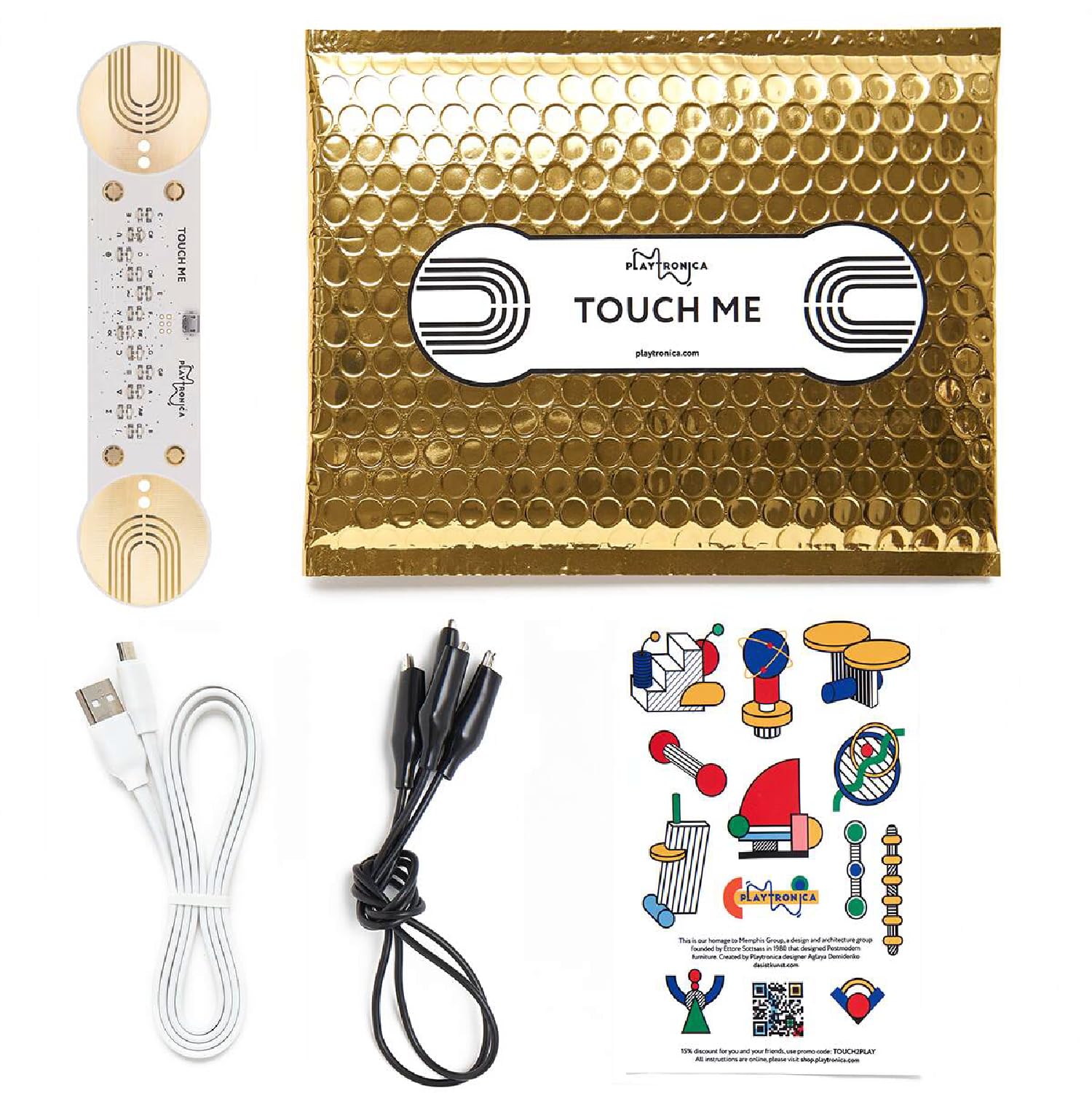 TouchMe MIDI Controller - Turn Skin, Water & Flowers into Music | Interactive Electronic Instrument for Solo & Group Play | Dynamic Sound Response to Touch Area & Pressure | Perfect for Live Performances, Studio Recording & Music Therapy