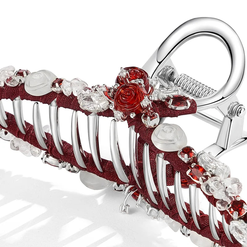 Large Rose Hair Claw Clip - Elegant Floral Hair Accessory for Women & Girls | Perfect for Updos, Ponytails & Everyday Hairstyles