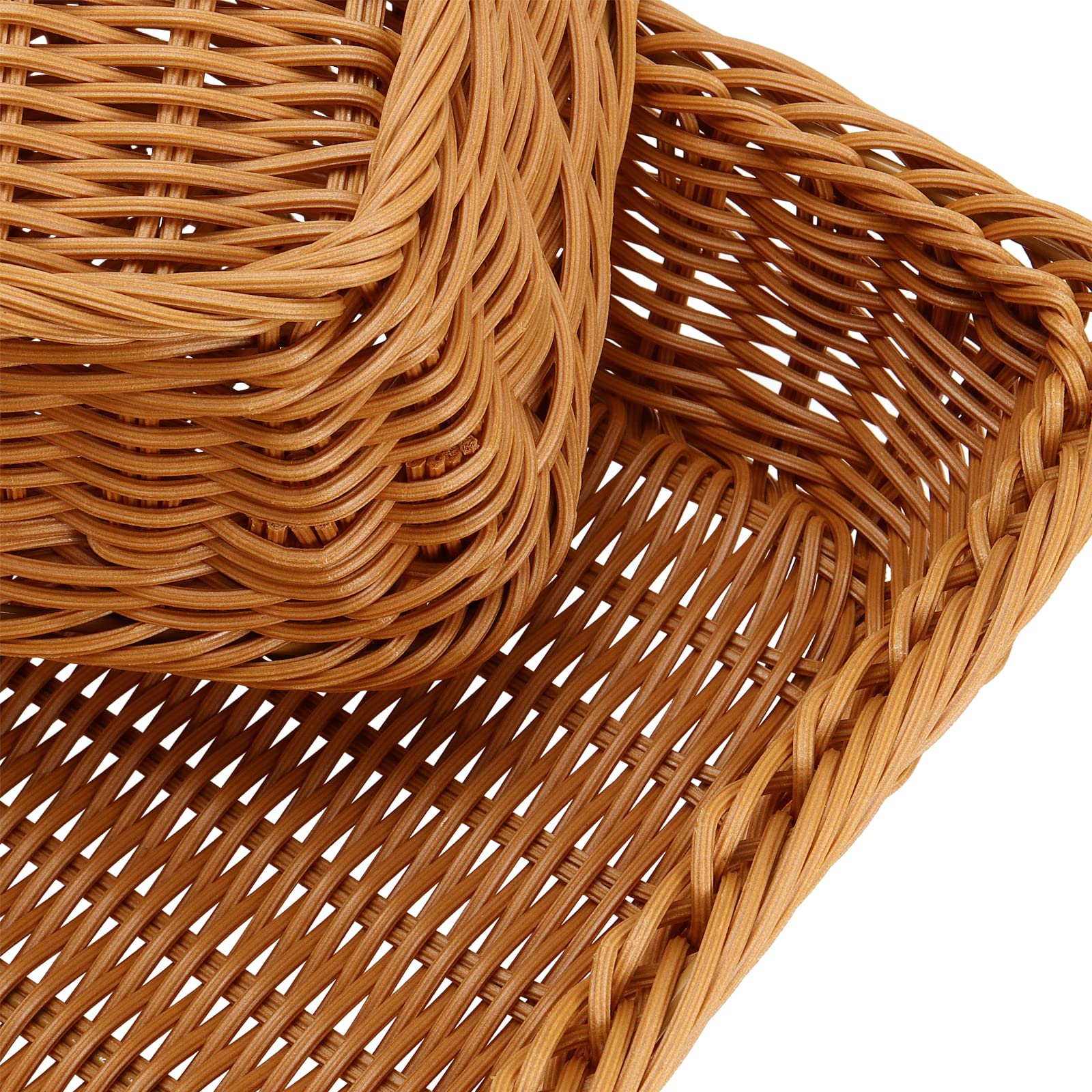 Handwoven Rattan Bread Basket Set - 3-Piece 14