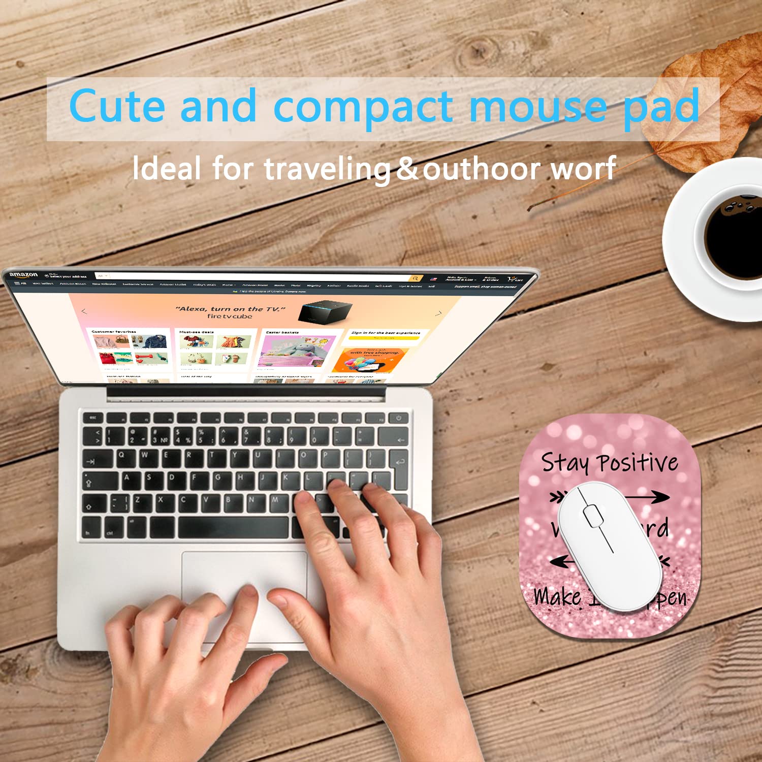 6x7 Inch Small Mouse Pad with Non-Slip Rubber Base - Waterproof Mini Mouse Mat for Laptop, Keyboard Tray & Wireless Mouse - Perfect for Home Office, Travel & Work Desk - Inspirational Quote Design