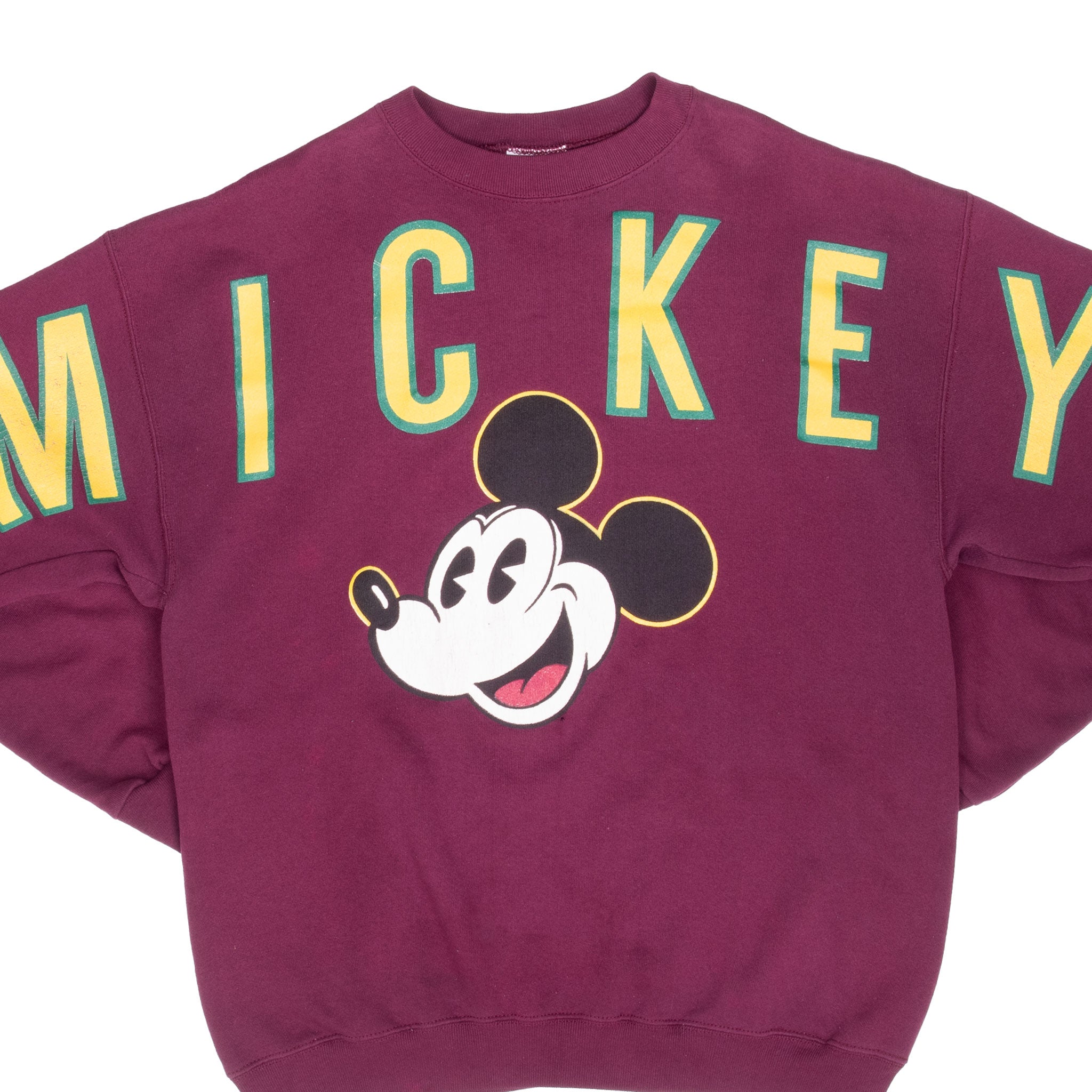 Vintage Disney Mickey Mouse All Over Print Sweatshirt - Large Size, 1990s Retro Style, Made in USA - Perfect for Casual Wear, Disney Fans, and Nostalgic Fashion Lovers