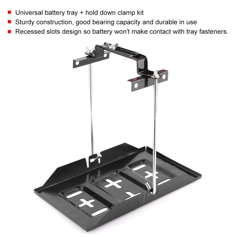 Universal Metal Battery Tray Clamp - Heavy Duty Car Battery Holder Mount Kit with Anti-Corrosion Coating (27cm) | Secure Battery Storage for Cars, Trucks, Boats & RVs