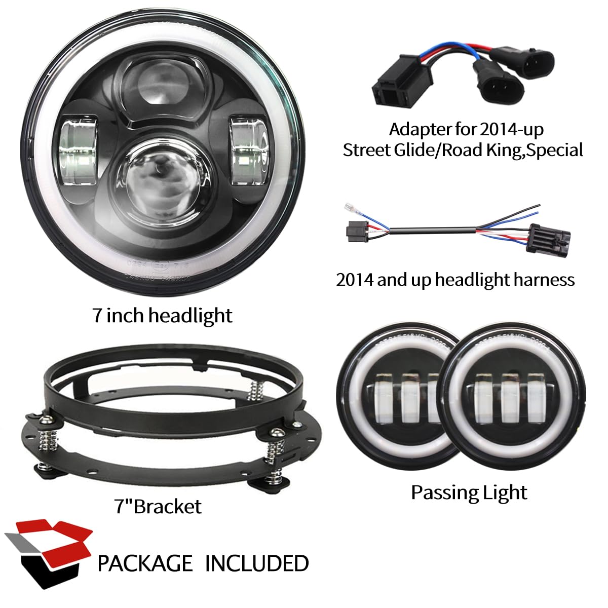 7 Inch Motorcycle LED Headlight with 4.5