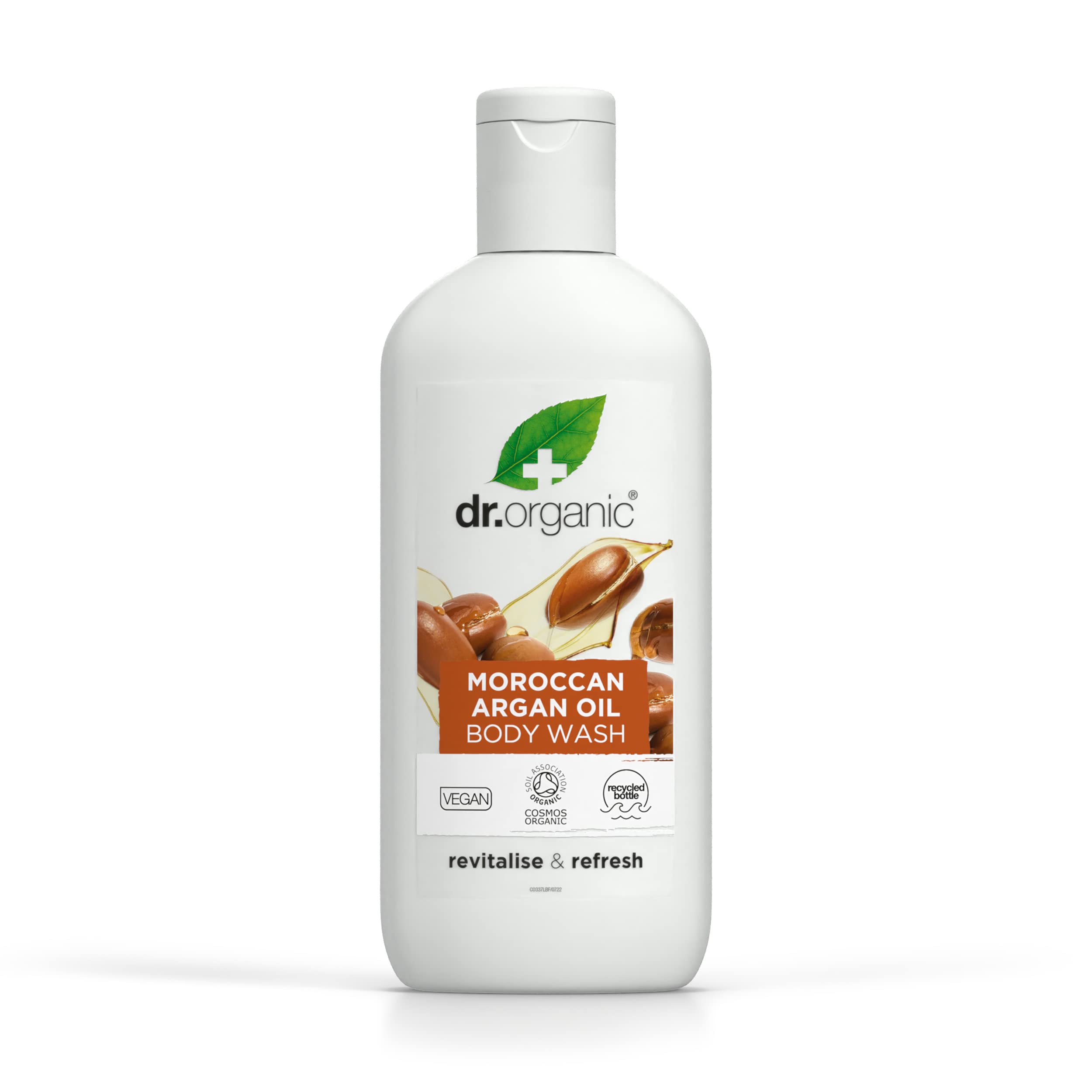 Dr Organic Moroccan Argan Oil Body Wash & Shower Gel - Natural, Vegan, Cruelty-Free, Paraben & SLS-Free - Certified Organic 250ml - Eco-Friendly Recycled Ocean Plastic Packaging - Perfect for Dry Skin Care & Luxurious Bath Time