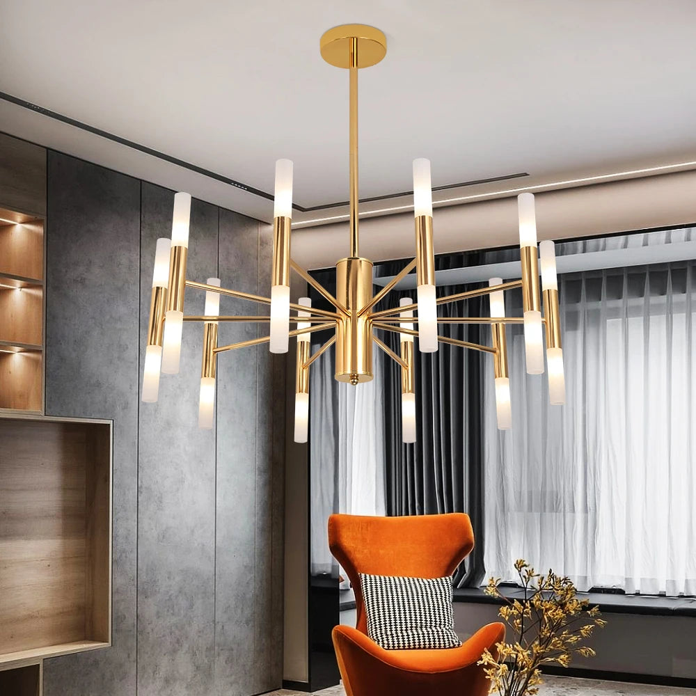 Alissa 20-Light Modern Golden Sputnik Chandelier - Elegant Ceiling Lighting Fixture for Dining Room, Living Room & Bedroom Decor