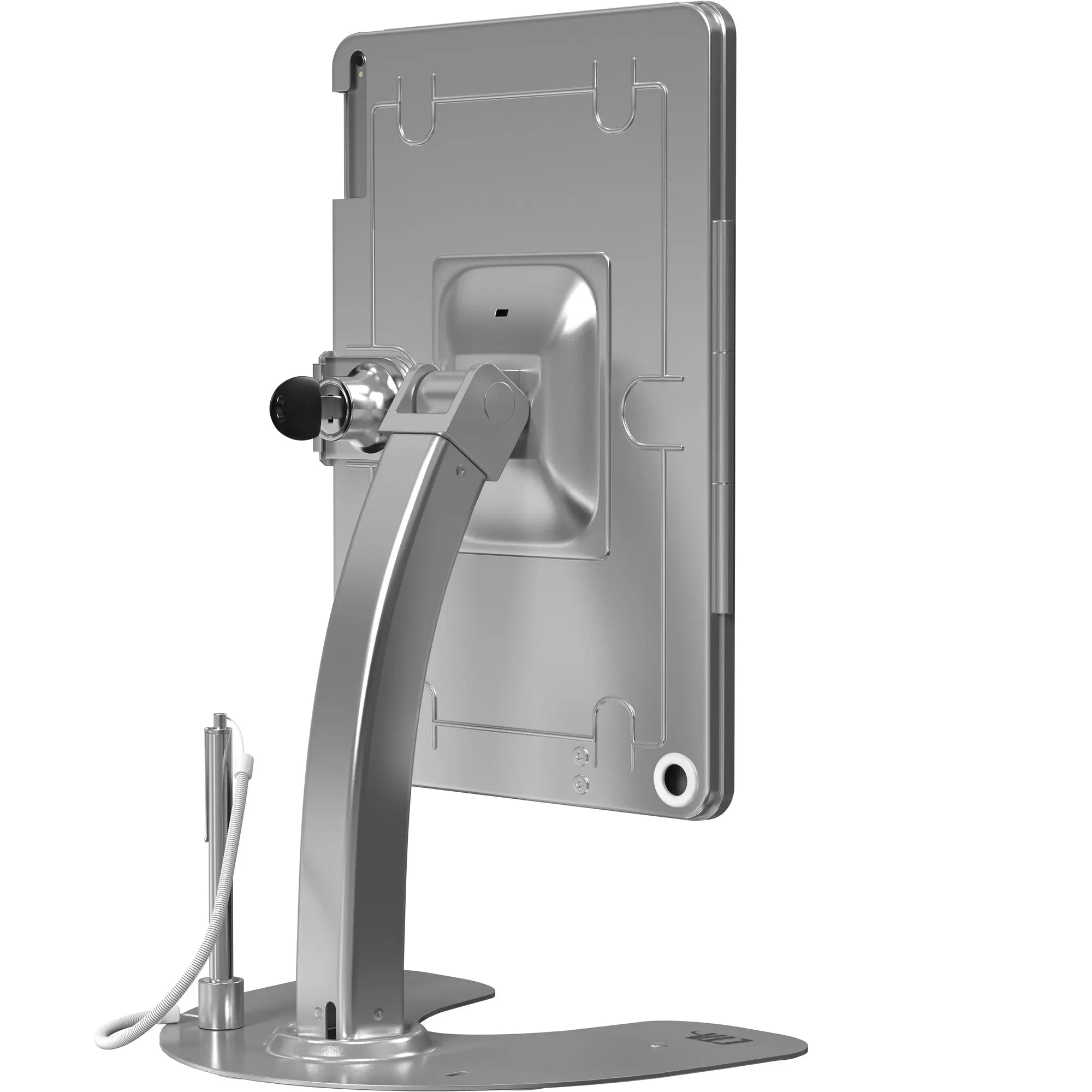 Secure Dual-Screen Kiosk Stand with Locking Enclosure & Anti-Theft Cable - Ideal for Retail Stores, Airports & Public Spaces