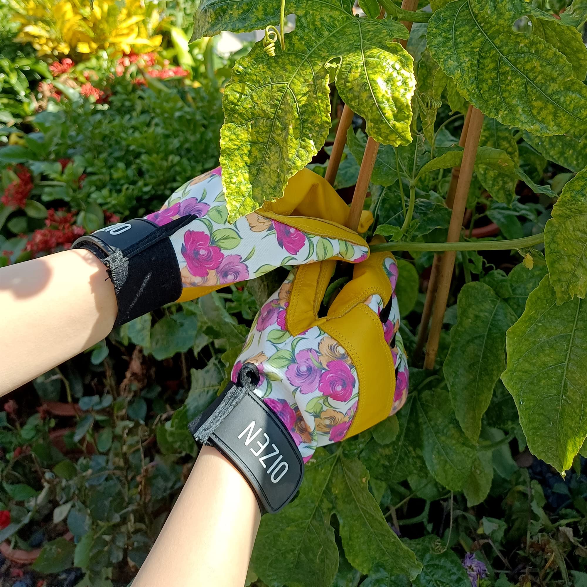 Premium Cowhide Leather Work Gloves for Women - Thorn Proof, Durable Gardening Gloves - Ideal for Landscaping, Farming & Outdoor Chores - Perfect Gardening Gift for Her