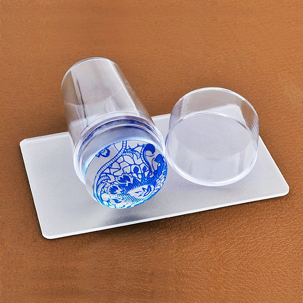 Buransh Nail Stamp Kit - Silicone Soft Stamper & Scraper for Nail Polish Image Transfer - Transparent Nail Art Stamping Tool for Women & Brides - Perfect for DIY Manicures, Salon Nail Designs & Wedding Nail Art