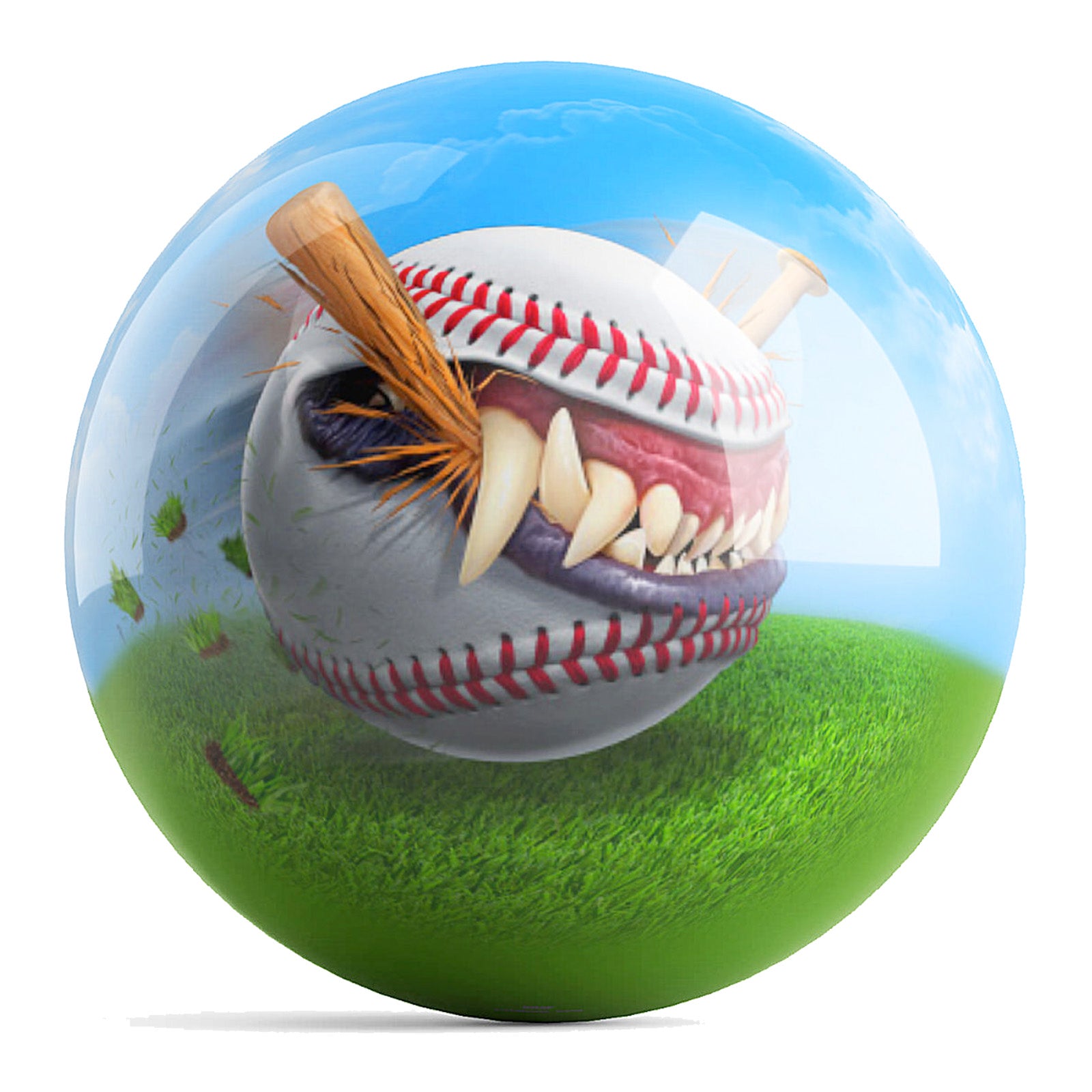 Tom Wood OnTheBallBowling Monster Baseball Bowling Ball - Perfect for League Play, Practice & Casual Bowling Games