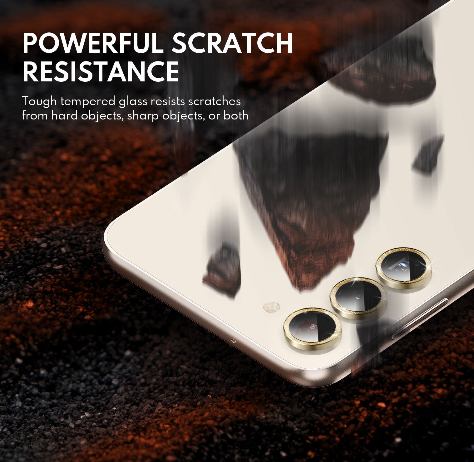 Premium Tempered Glass Camera Lens Protector for Samsung Galaxy S23 & S23 Plus - Glimmer Gold - Anti-Scratch, Shatterproof, HD Clarity - Perfect for Outdoor Photography & Travel Protection