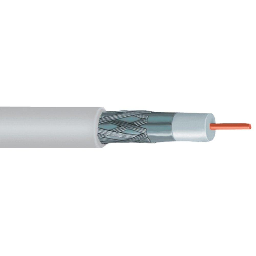 VEXTRA V621BW RG6 Solid Copper Coaxial Cable 1000ft White - High Speed Digital Audio Video Signal Transmission for HDTV, Satellite, CCTV, and Internet - Durable 18 AWG Copper Core with Weatherproof PVC Jacket