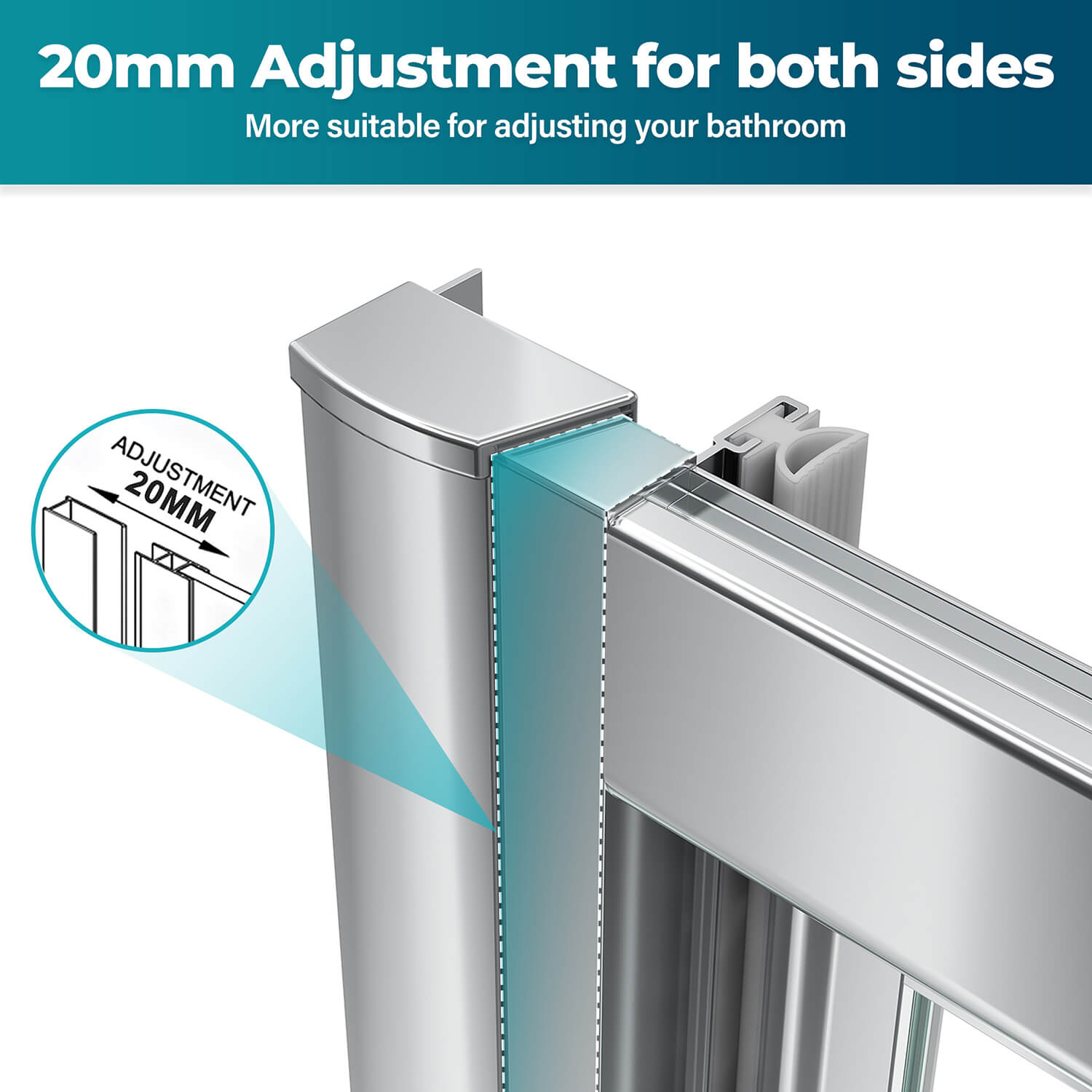 Space Saving Folding Shower Screen Enclosure - Waterproof Bathroom Door for Small Spaces | Perfect for Apartments, RVs & Compact Bathrooms
