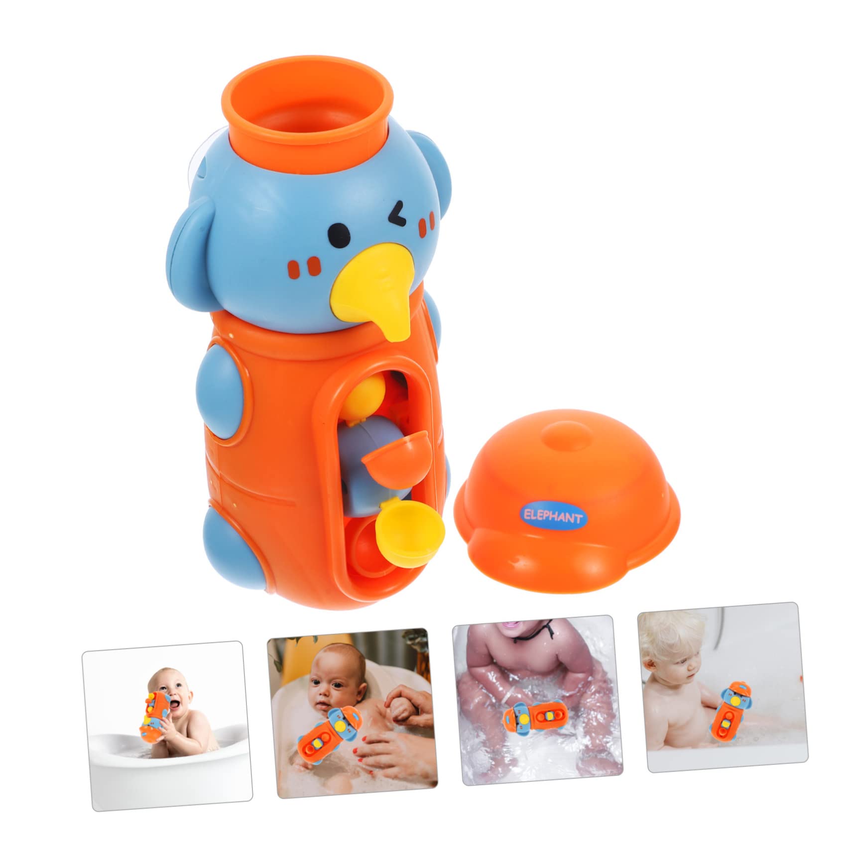 HEMOTON Rotatable Elephant Bath Toy for Kids - Fun Water Play Plastic Tub Toys for Toddlers & Babies - Perfect for Bathtime, Pool, and Beach Play