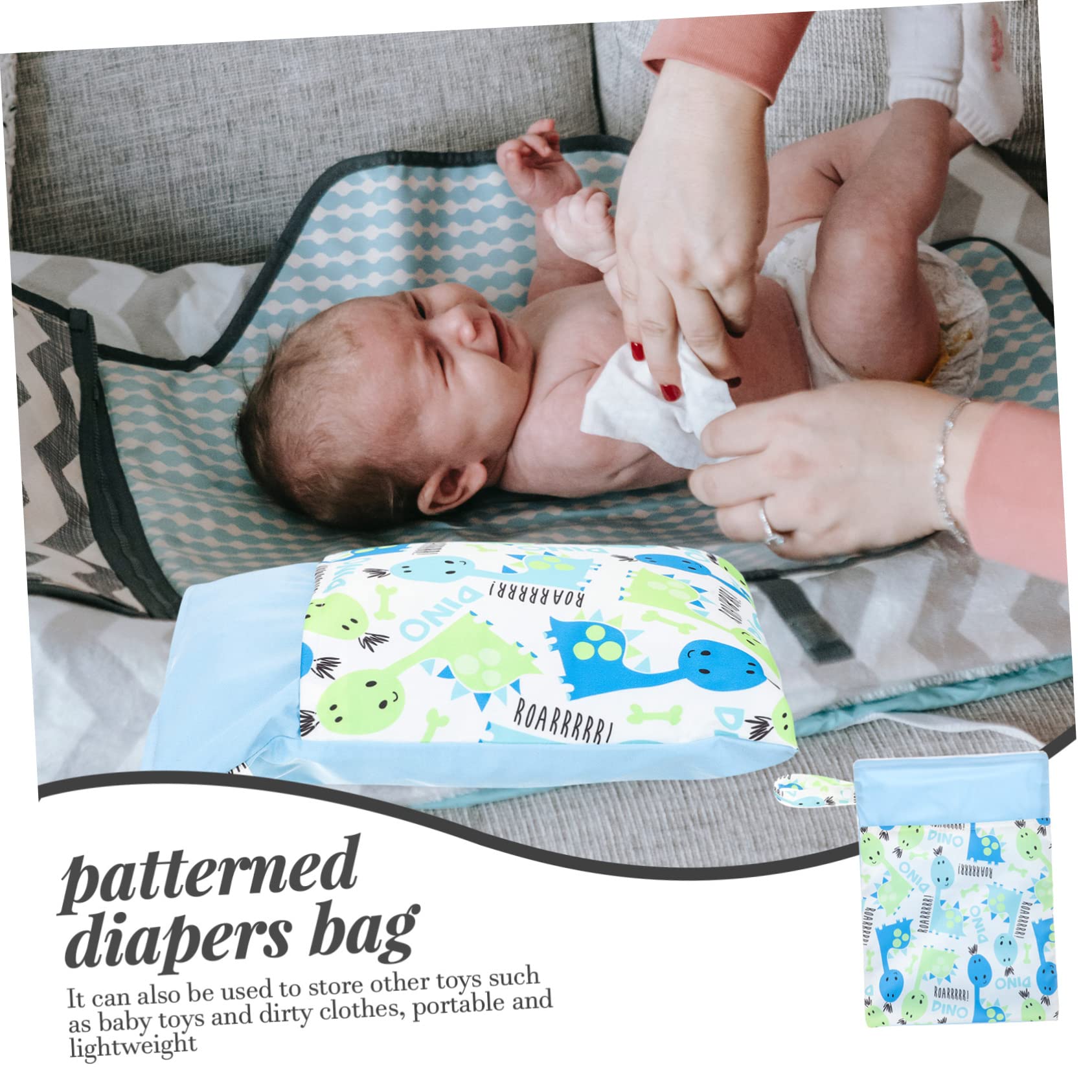 VICASKY 5-Pack Waterproof Diaper Storage Bags - Reusable Wet Dry Organizer Pouch for Baby Essentials, Travel & Daycare - Made with Durable PU Coated Fabric