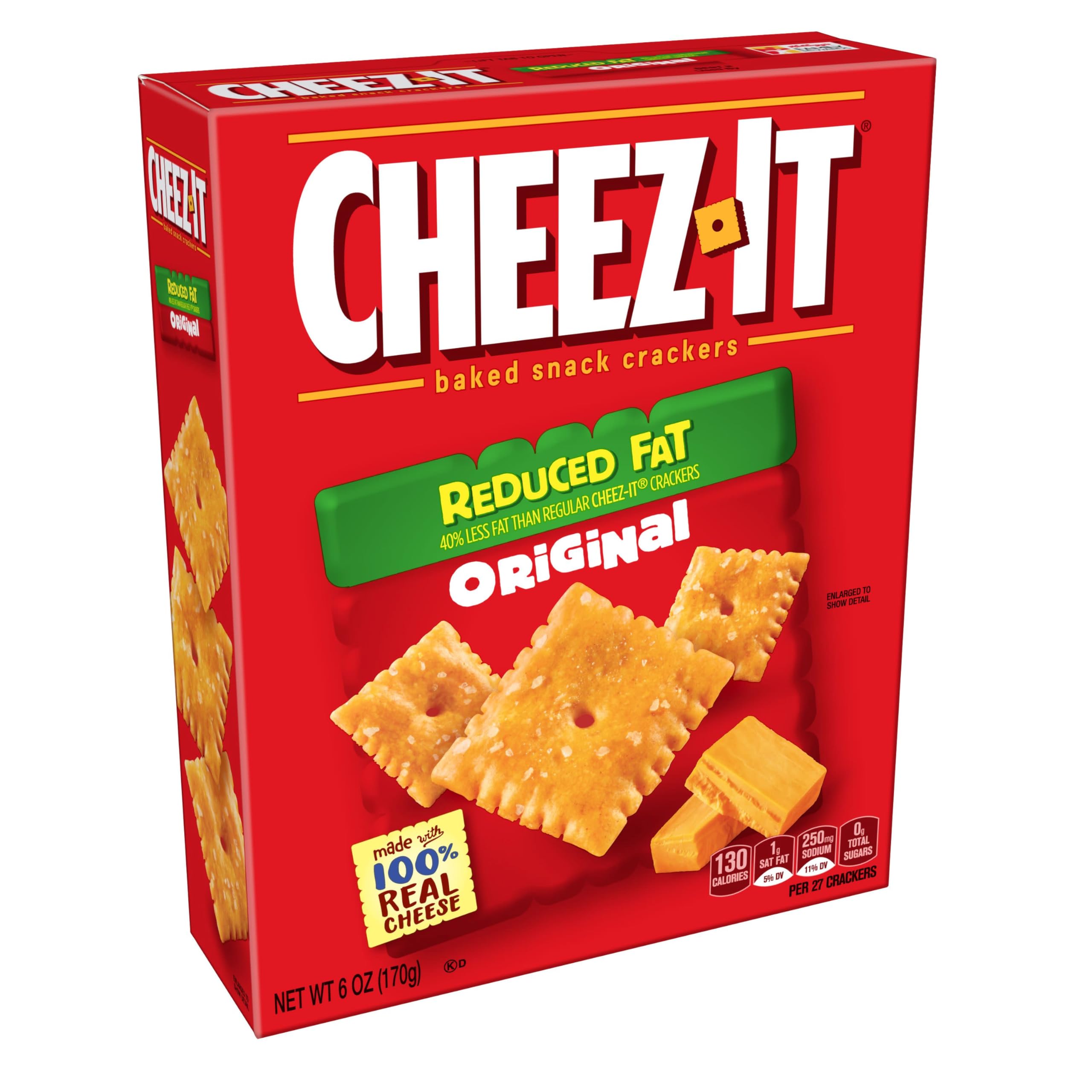 Cheez-It Reduced Fat Original Baked Cheese Crackers - 4.5lb Bulk Case (12 Boxes) | Office Snacks, Kids Lunchbox Treats & Party Food | Perfect for School, Work & Family Gatherings