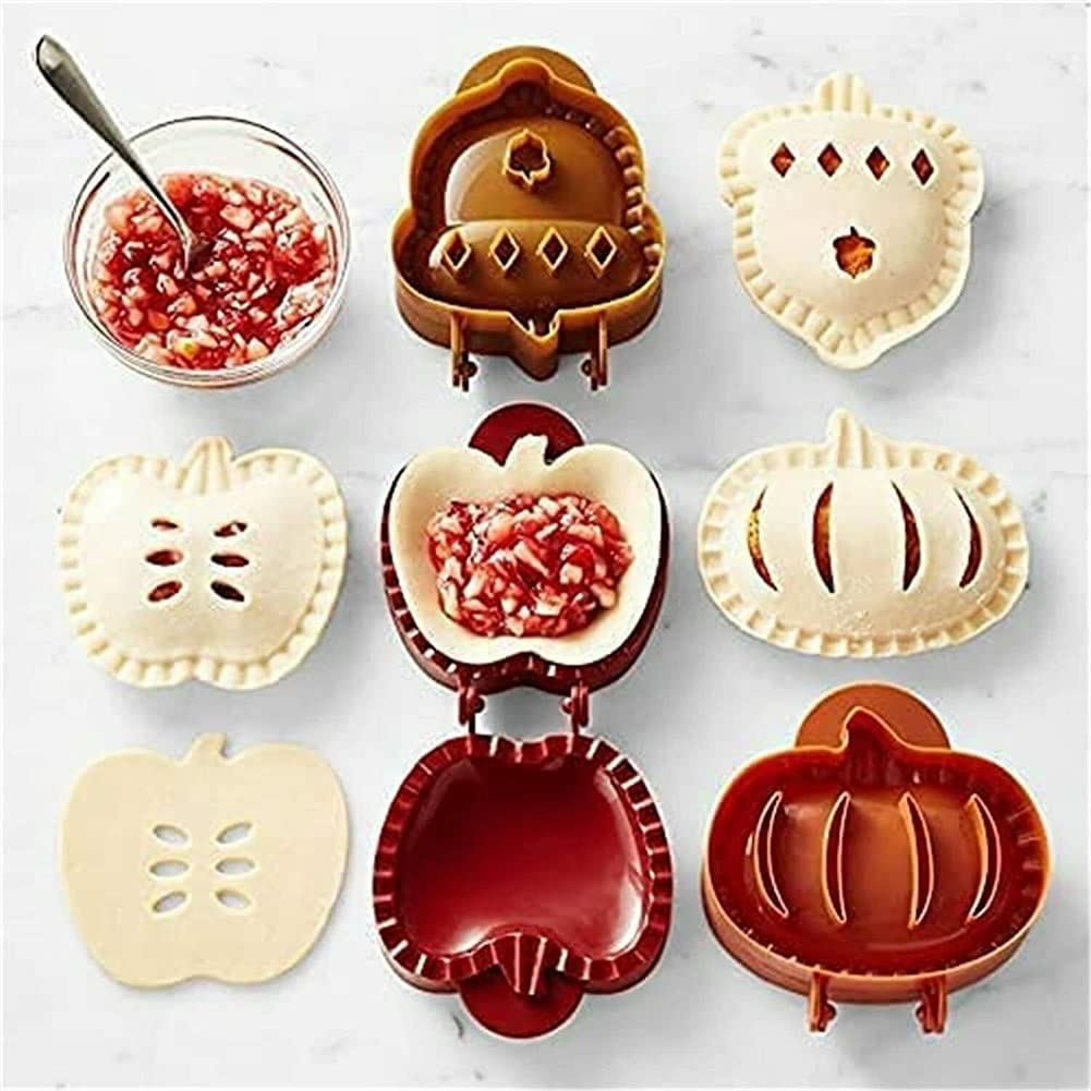 WZSSM 3-Piece Autumn Cottage Pie Set - Mini Hand Pie Molds for Apple, Acorn & Pumpkin Shapes - Dough Press Tool for Fall Baking | Perfect for Thanksgiving Desserts, Holiday Parties & Seasonal Treats