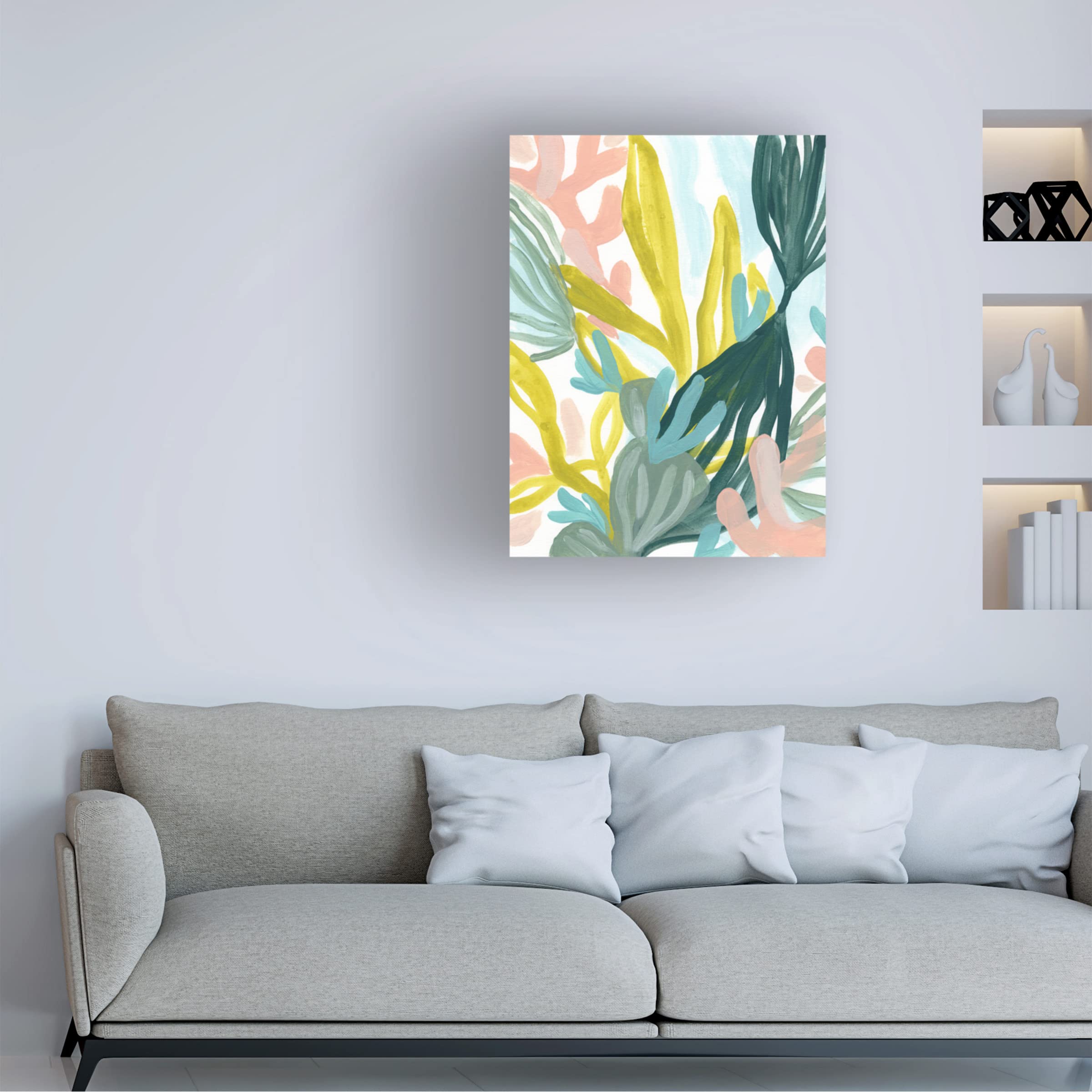 Trademark Fine Art 'Coral Garden II' Canvas Wall Art by June Erica Vess - Vibrant Ocean Painting for Living Room, Bedroom & Office Decor