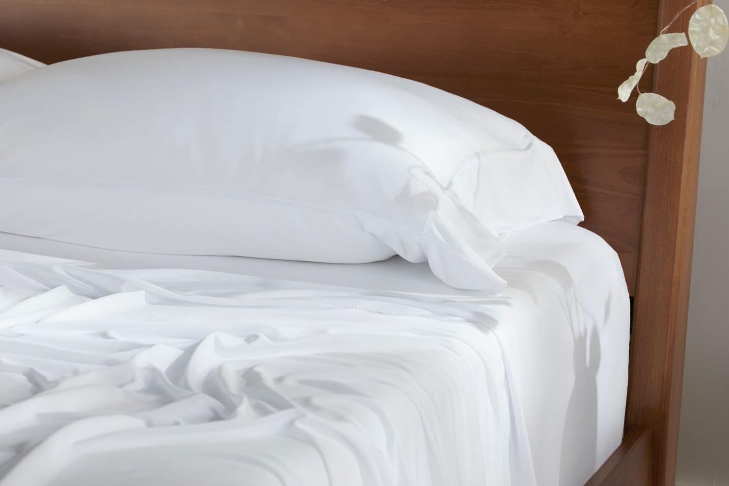 Luxury 800 Thread Count King Size Egyptian Cotton Bed Sheets Set - 6 Piece White Sateen Bedding with Deep Pocket (Fits 15