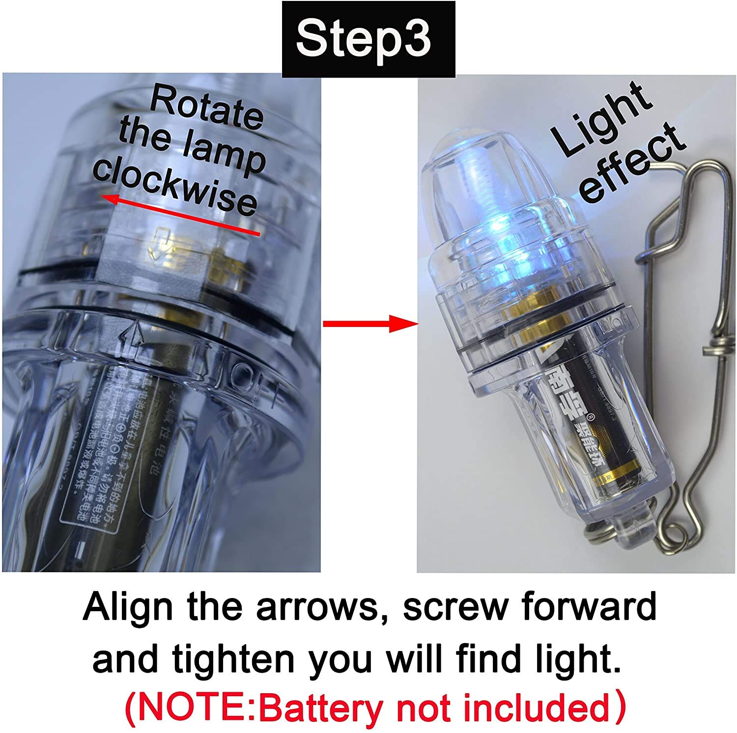 **Deep Drop LED Fishing Light with Clip - Underwater Fish Attractor Lamp for Night Fishing - 2100ft Submersible LED Lure - Perfect for Deep Sea, Ice, and Kayak Fishing**    *(Note: If the original title was in Chinese, here’s the optimized English version following SEO best practices and adding usage scenarios.)*
