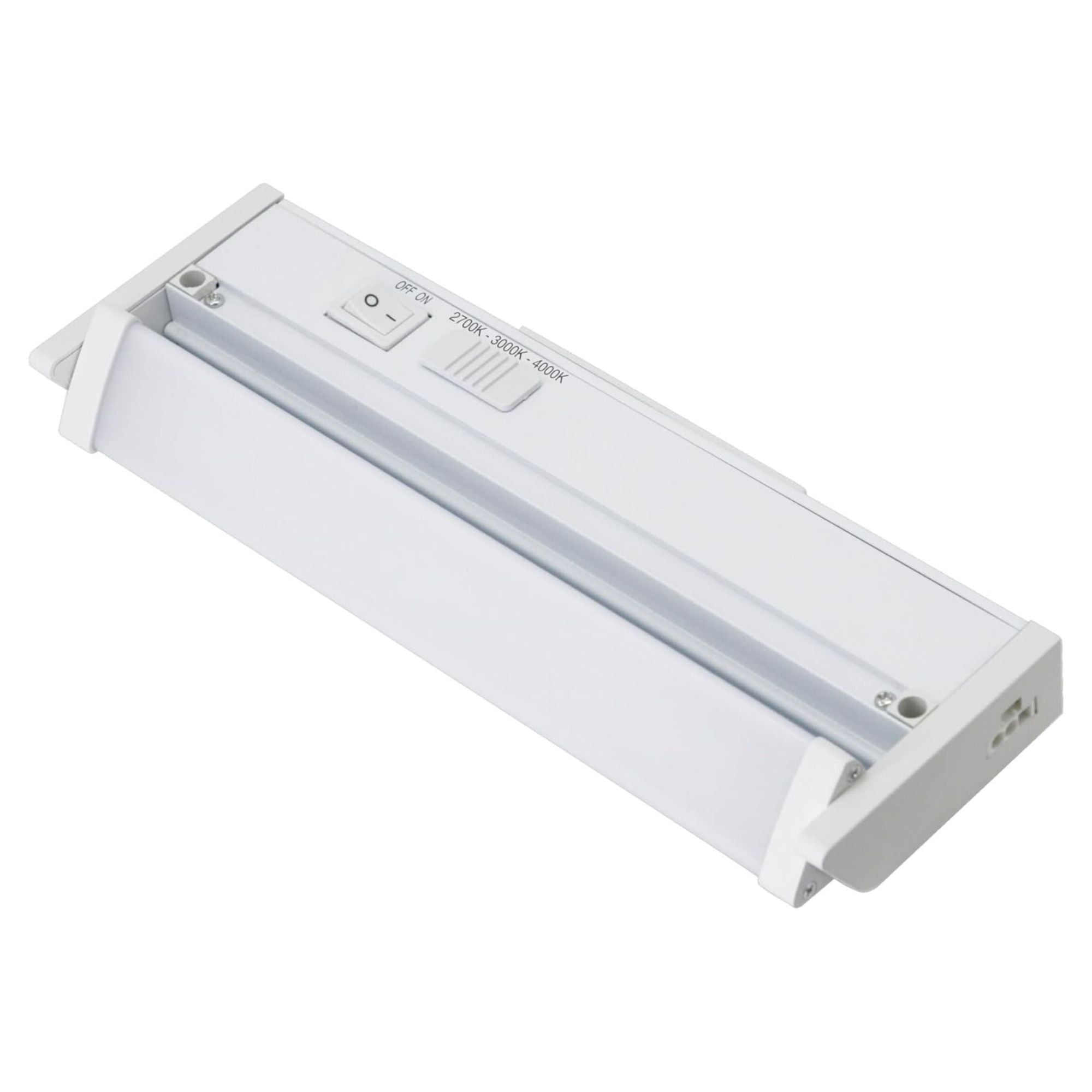 10 Inch Under Cabinet LED Light with Tilting Lens - 450 Lumens, Selectable CCT (3000K-5000K), 120V - Perfect for Kitchen Countertops, Pantry Shelves & Workspaces